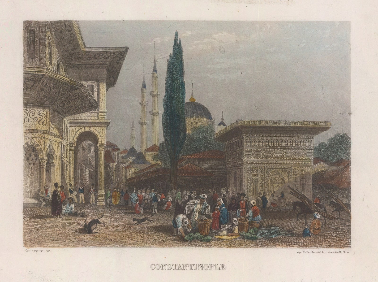 Conrad Malte-Brun, Turkey - Istanbul / Constantinople, the Bazaar, 1855