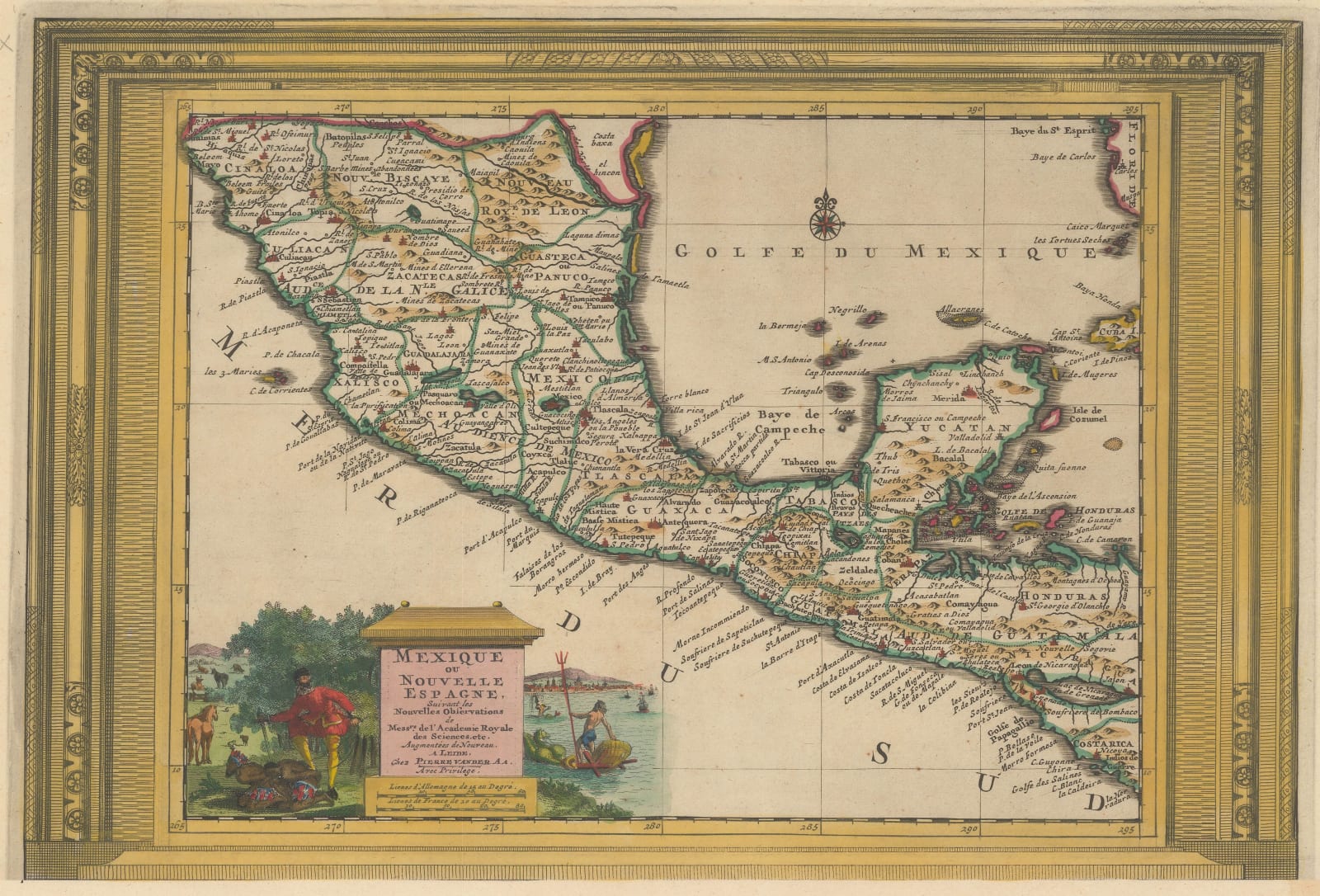 Pieter van der Aa, Mexico, Guatemala, Honduras and Nicaragua, 1714