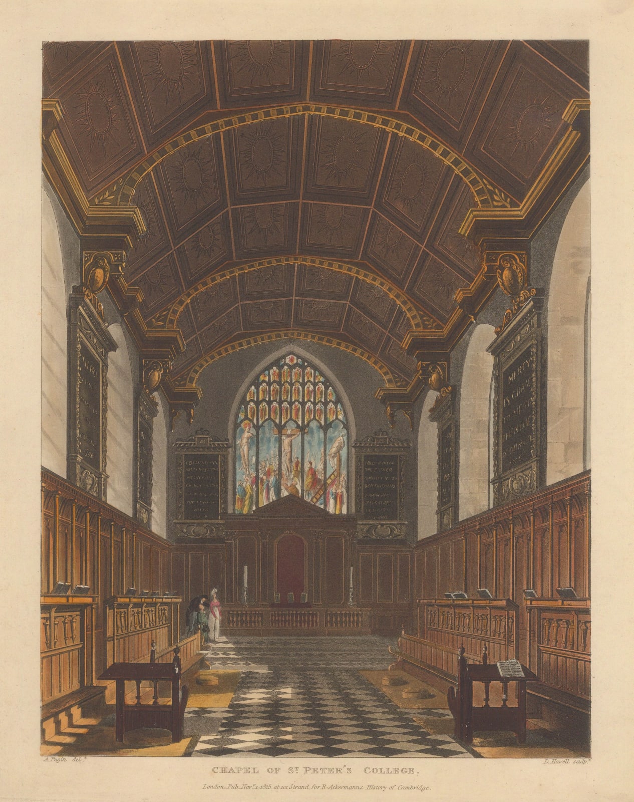 Rudolph Ackermann, Cambridge University - Peterhouse Chapel, 1815