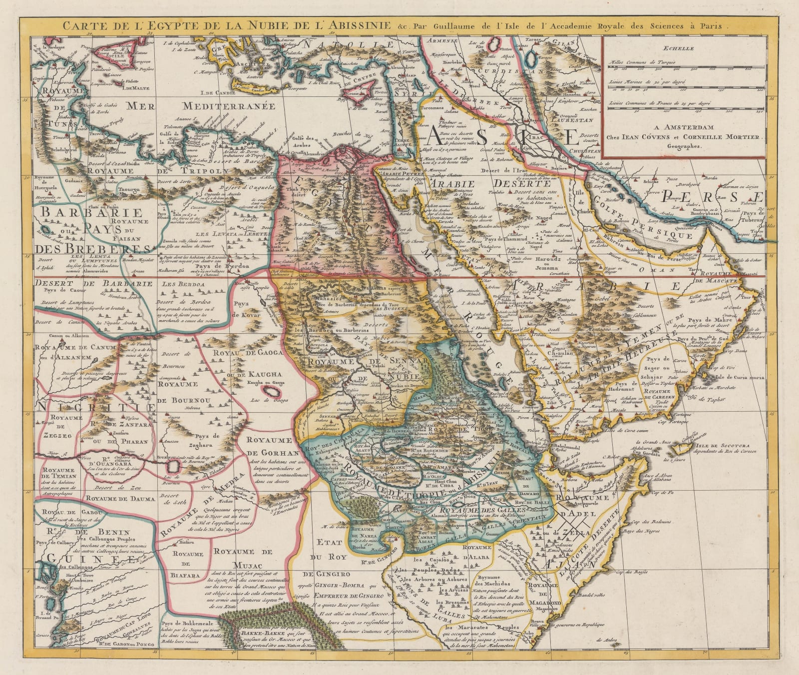 Covens (Jean) & Mortier (Cornelius), Northeast Africa and the Arabian Peninsula, 1730 c.