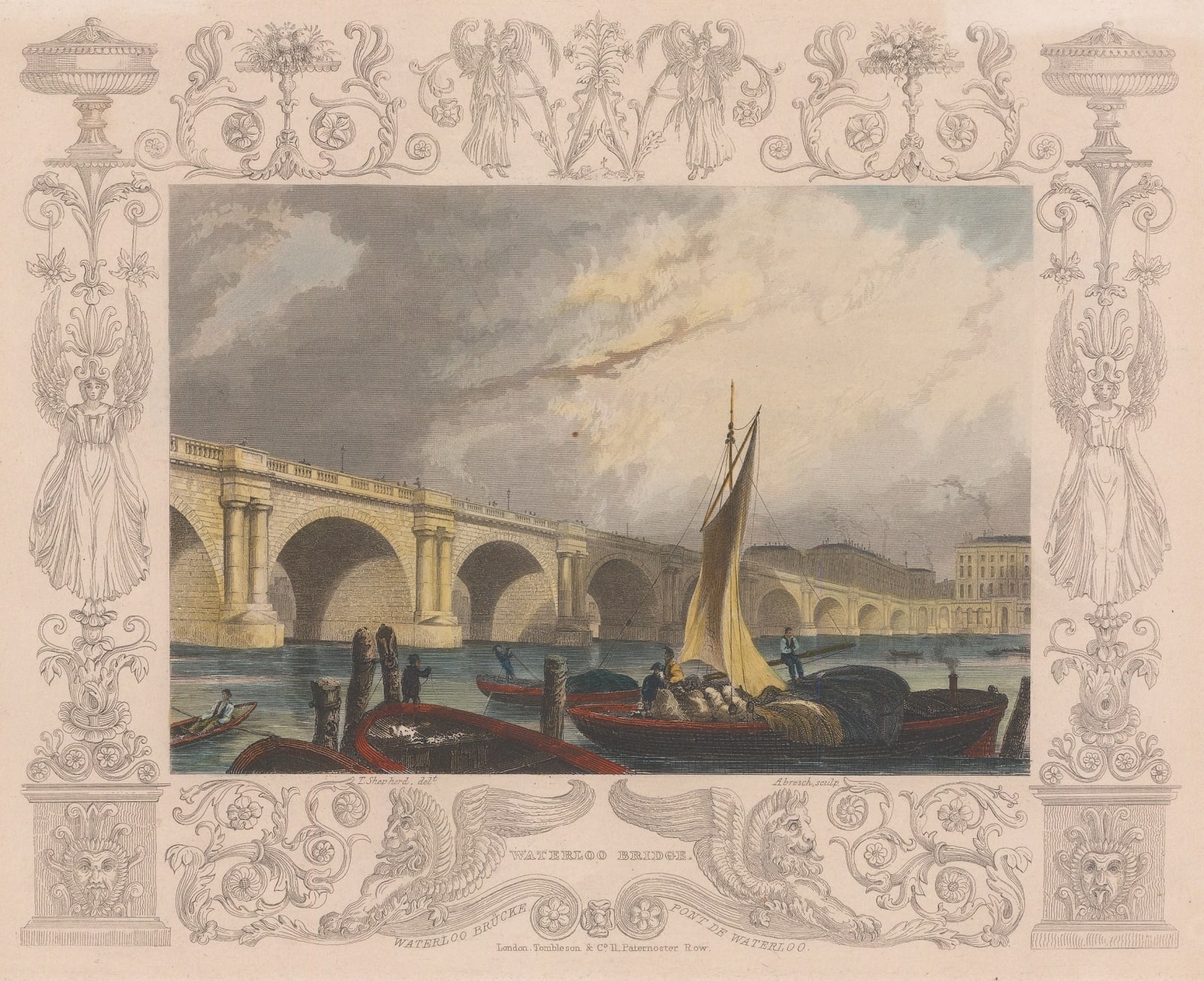 William Tombleson, London - Waterloo Bridge, 1845