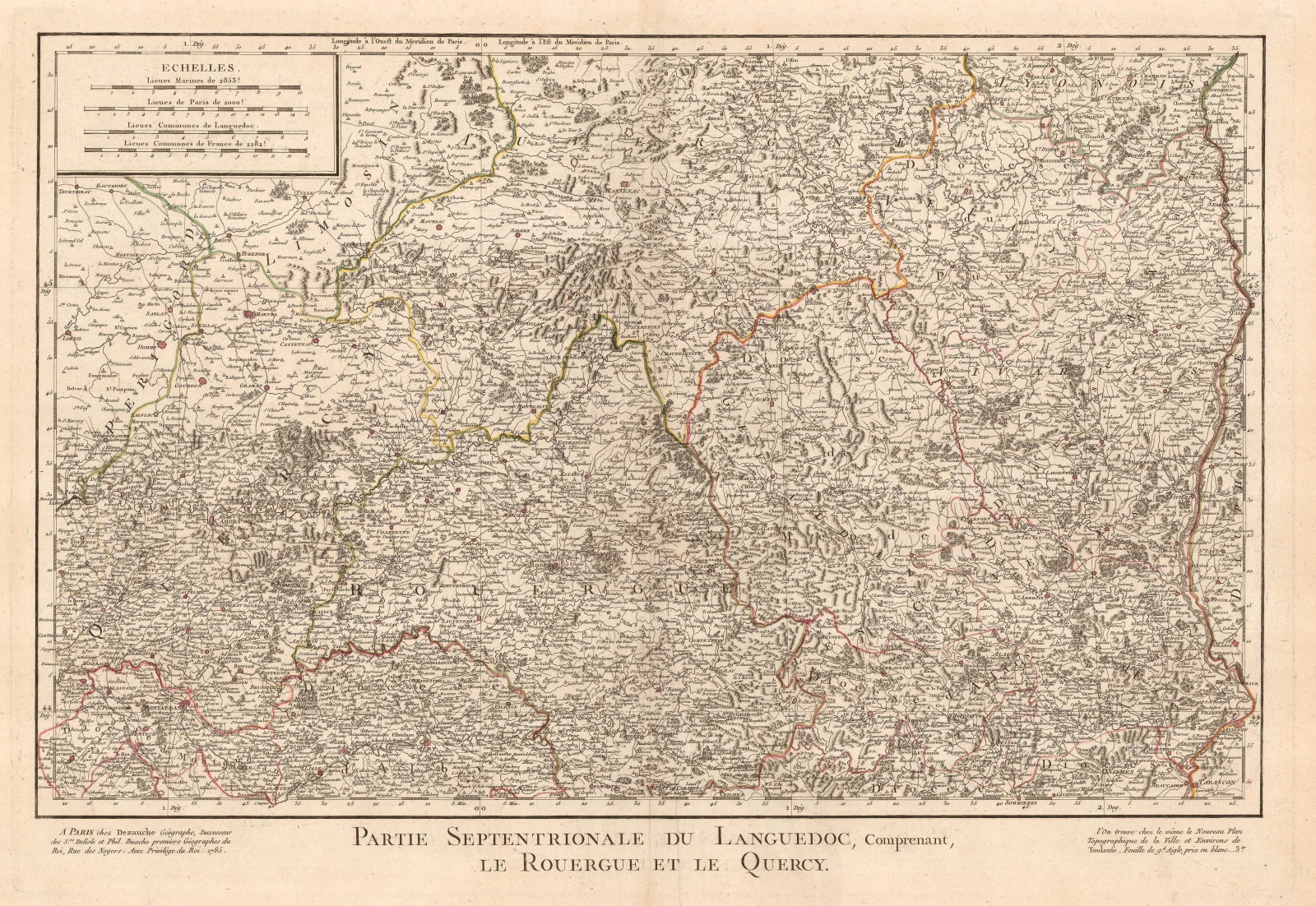 J.C. & J.A. Dezauche, Auvergne, Rouergue, and Quercy, 1785