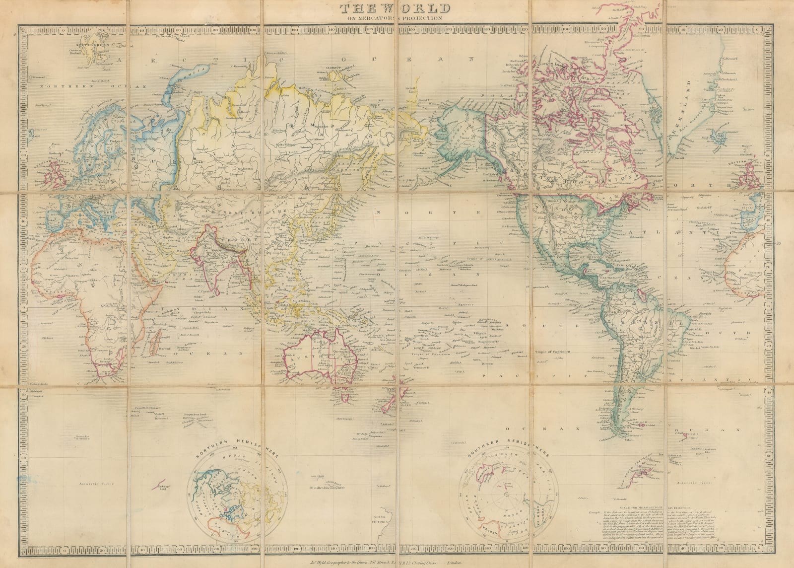 James Wyld, The World on Mercator's Projection, 1877