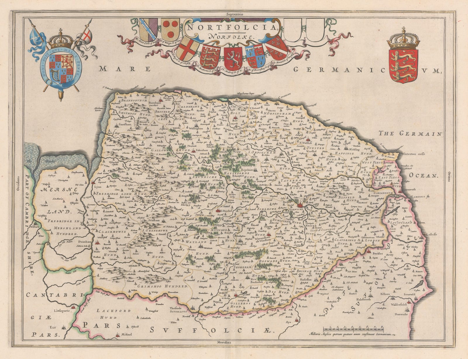 Willem & Jan Blaeu, Nortfolcia - Norfolke, 1648