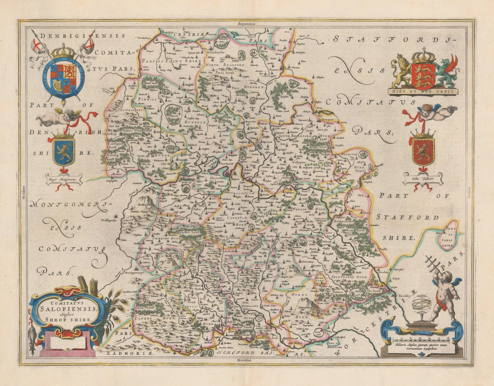 Willem & Jan Blaeu, Shropshire, 1648