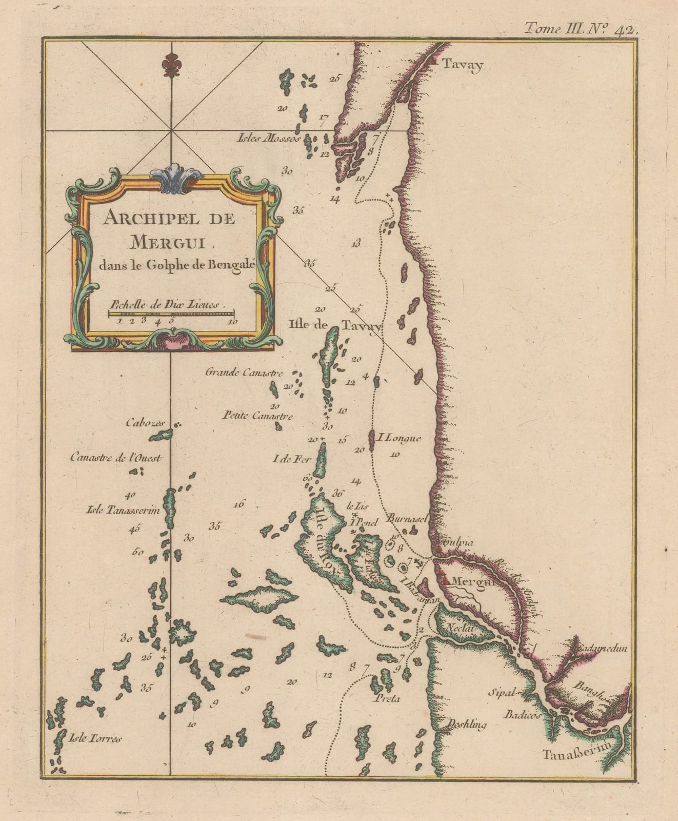 Jacques-Nicolas Bellin, Mergui (Myeik) Archipelago, 1750 c.