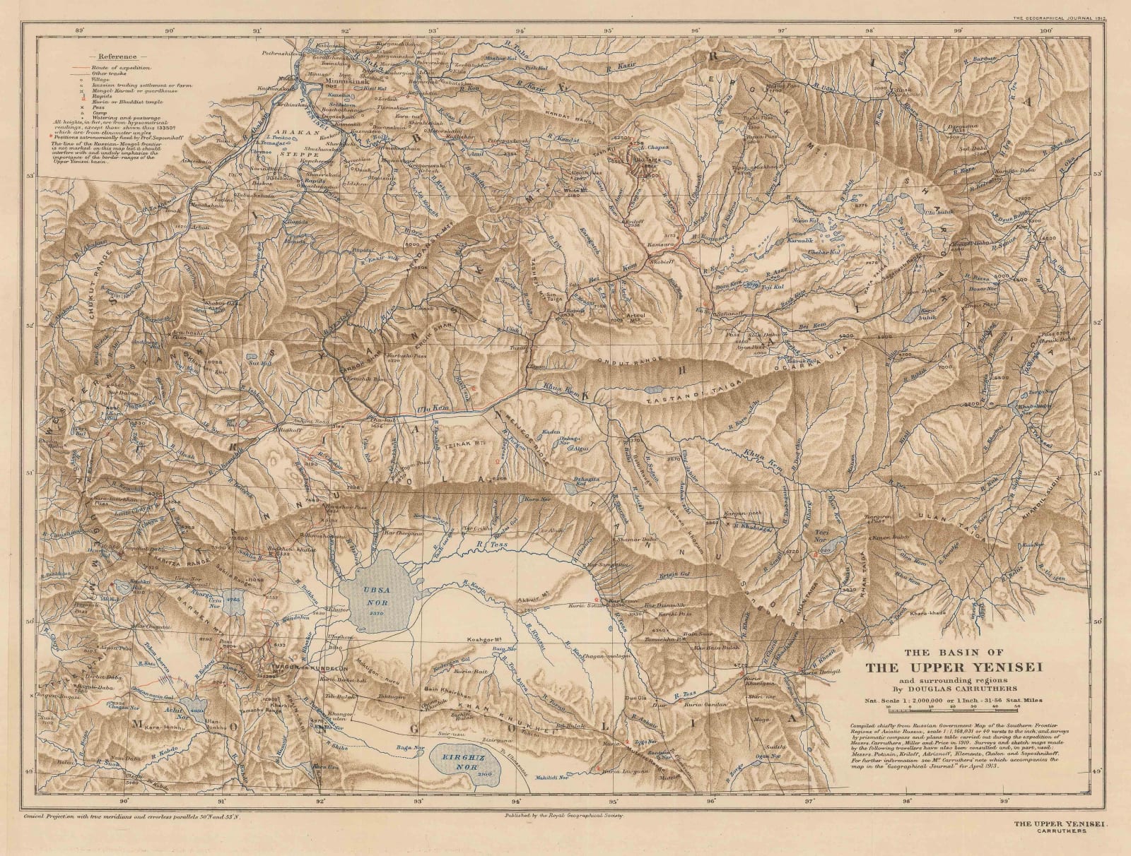 Royal Geographical Society (RGS), The Basin of the Upper Yenisei, 1913