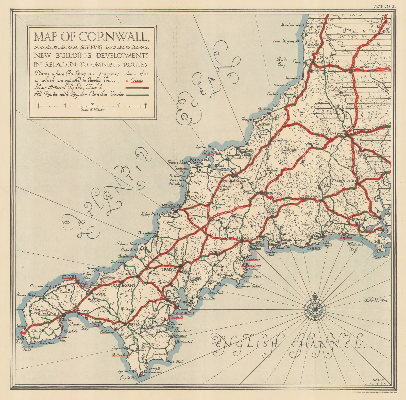 William Harding Thompson, Map of Cornwall, 1929