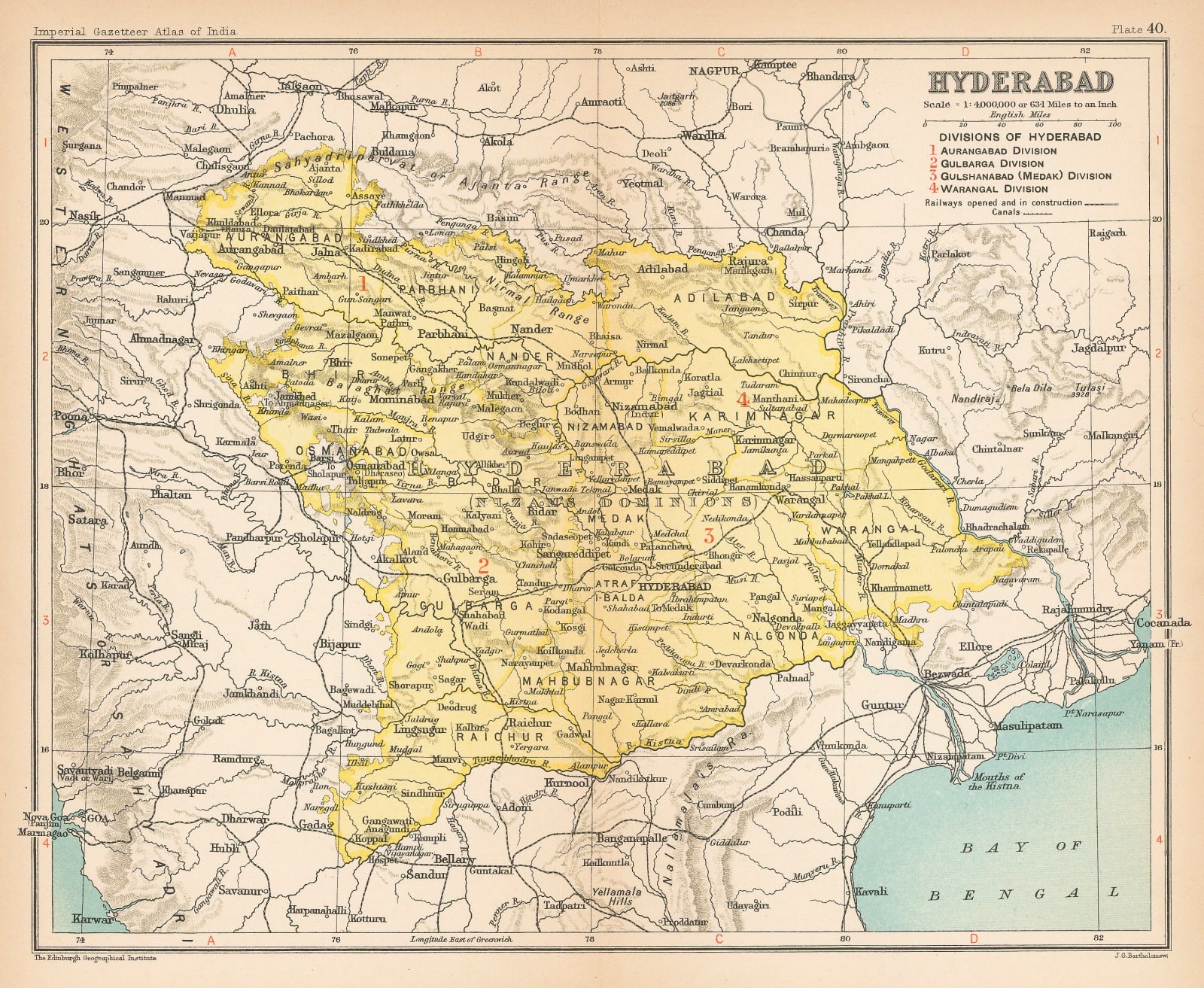 J.G. Bartholomew, Hyderabad, 1909