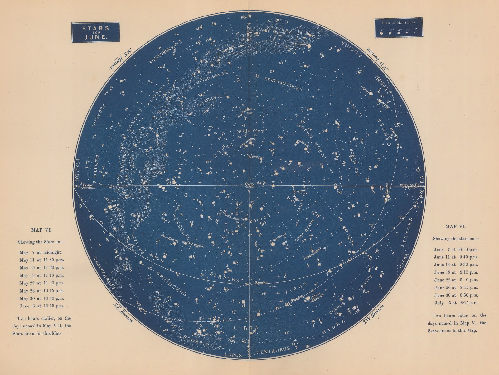 Richard Anthony Proctor, Map VI - June, 1884
