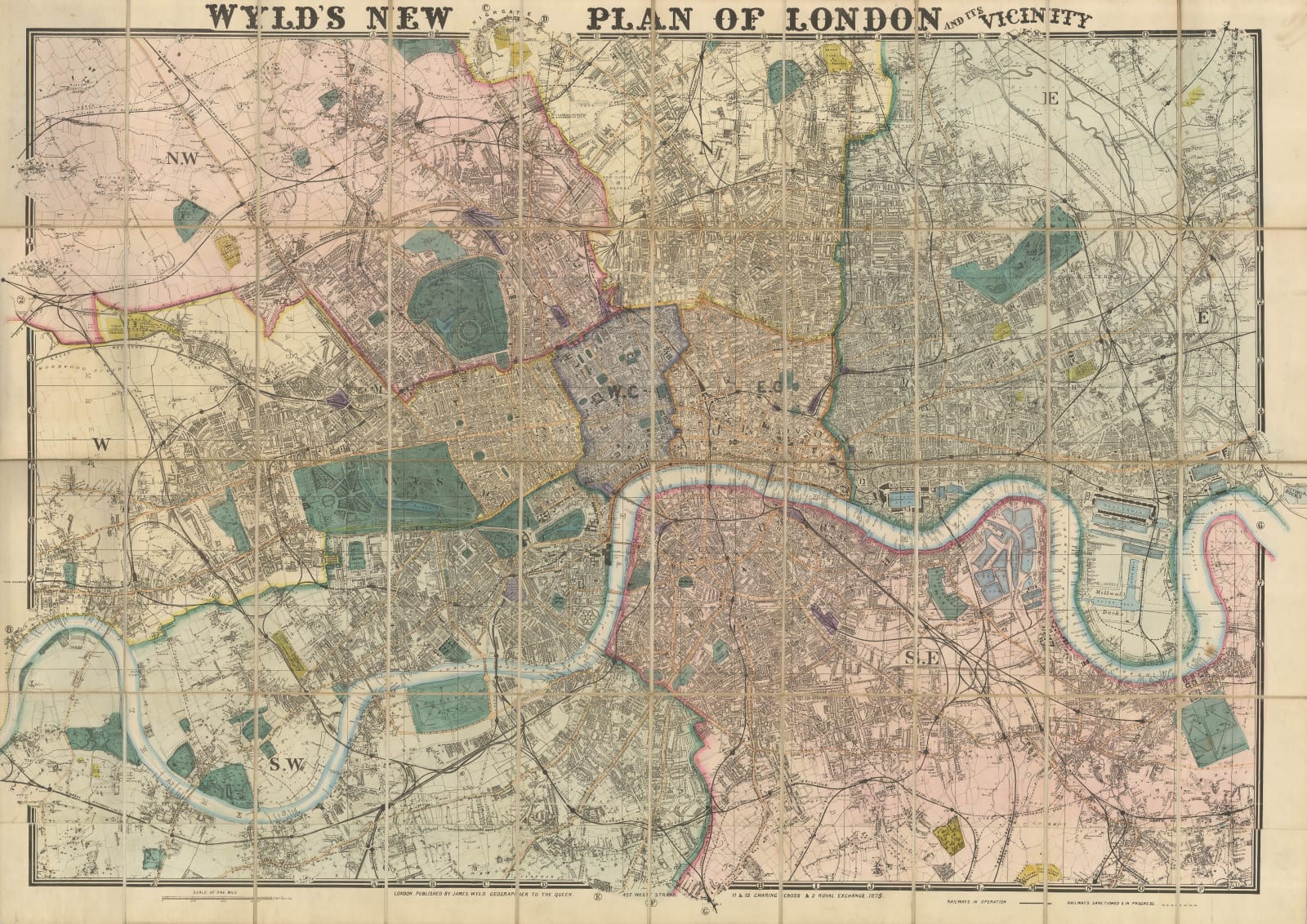 James Wyld, Wyld's New Plan of London & Its Vicinity, 1869