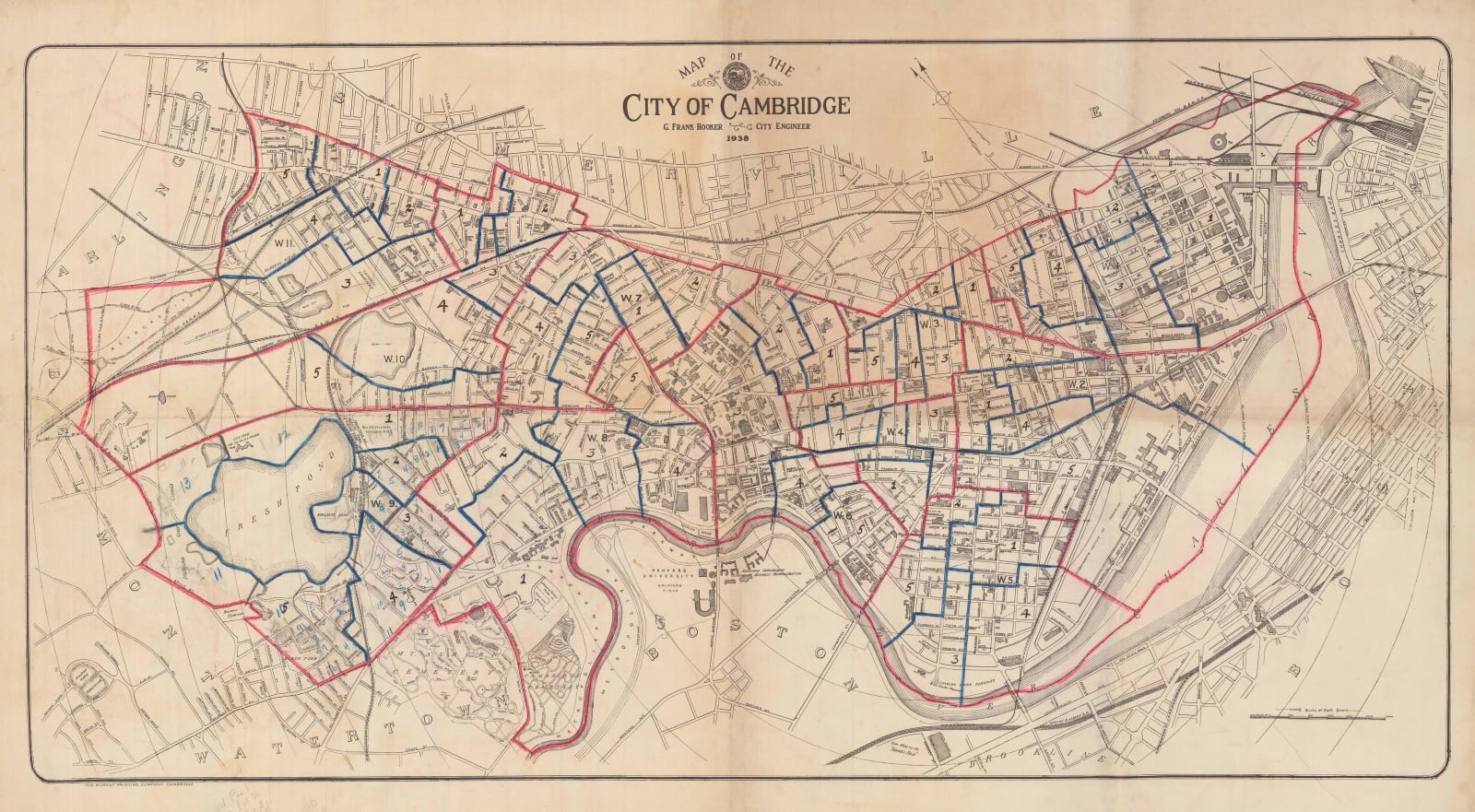 G. Frank Hooker, Map of the City of Cambridge, 1938