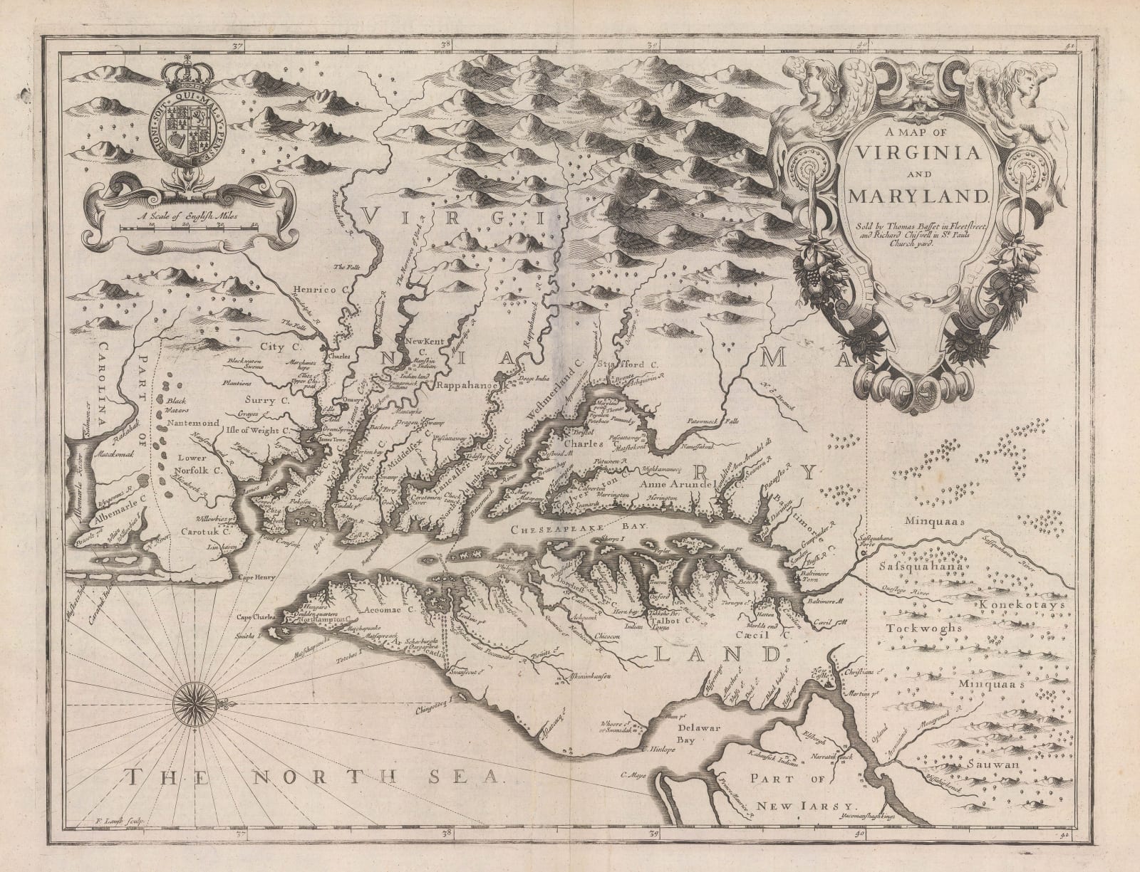 John Speed, Virginia, Maryland, Delaware, and the Chesapeake Bay, 1676