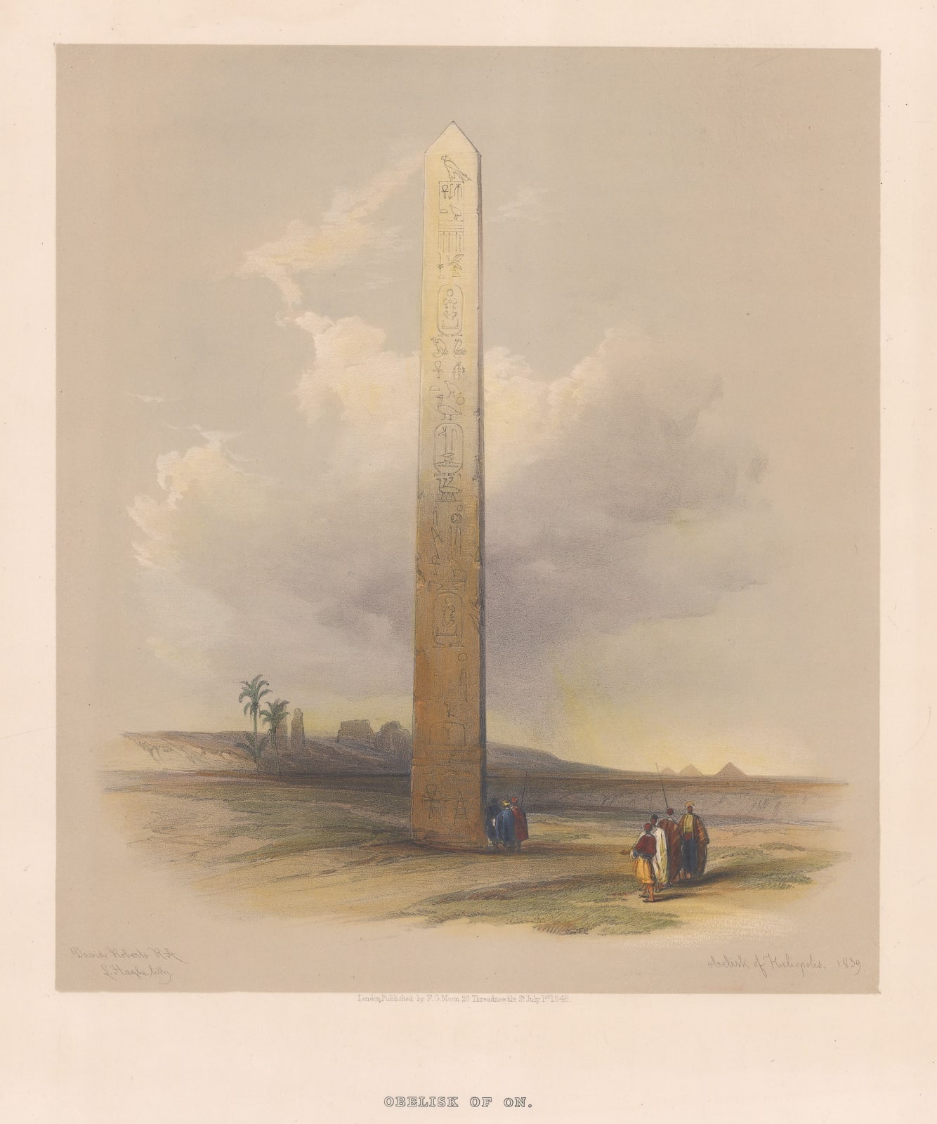 David Roberts, Egypt - Cairo, Obelisk of On (Al-Masalla Obelisk), 1848