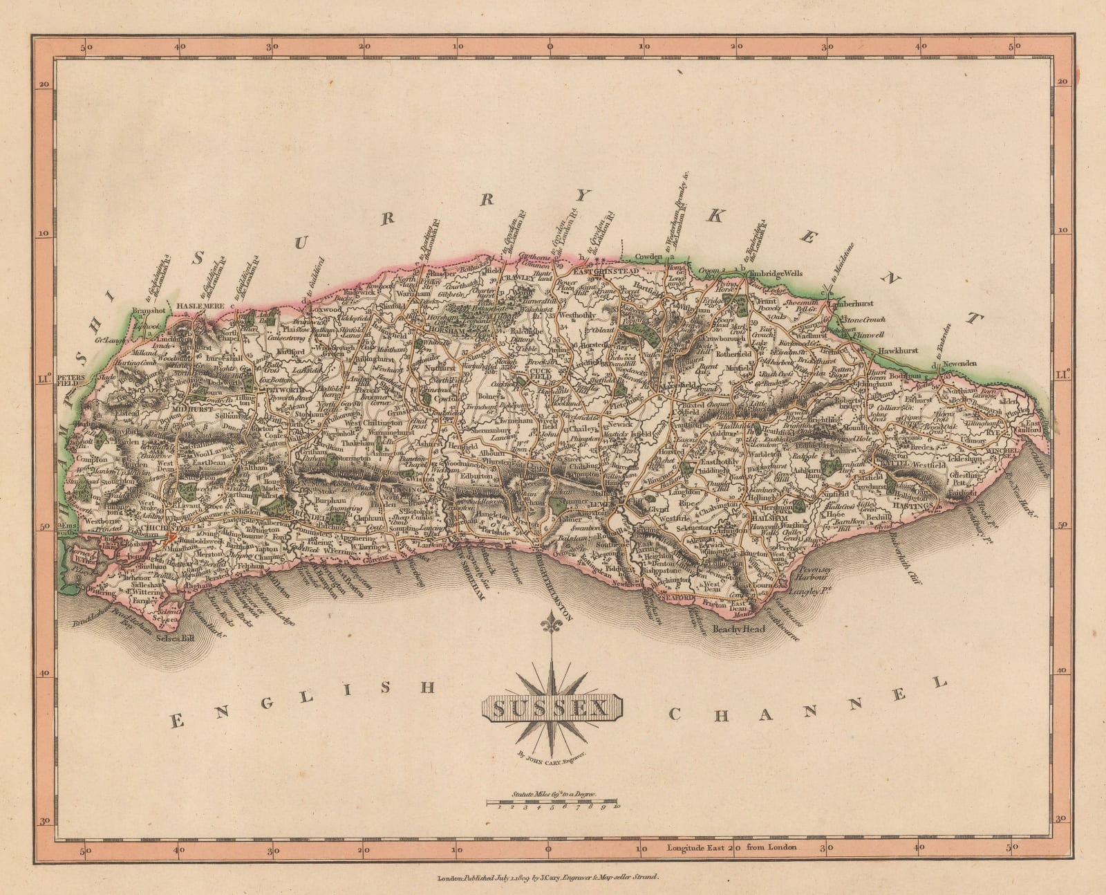John Cary, Sussex, 1809