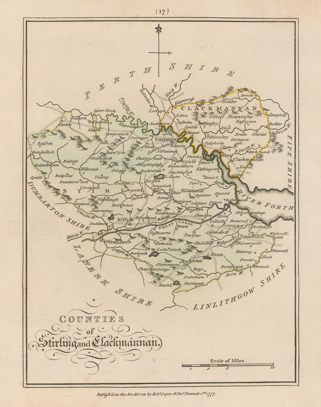 Sayer & Bennett, Stirling and Clackmannan, 1777