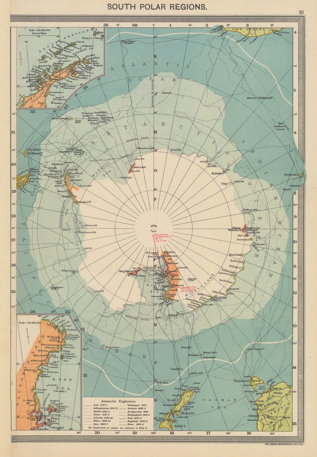 George Philip & Son Ltd., South Polar Regions, 1910