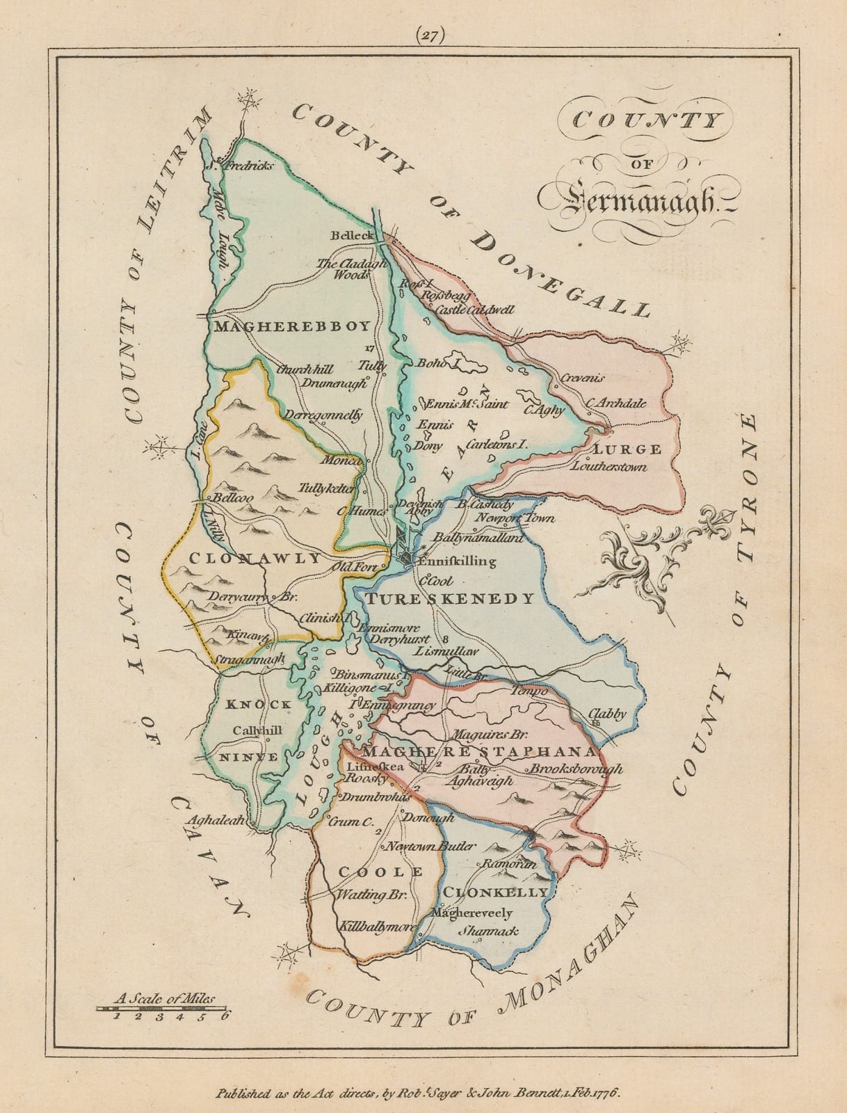 Sayer & Bennett, County Fermanagh , 1776