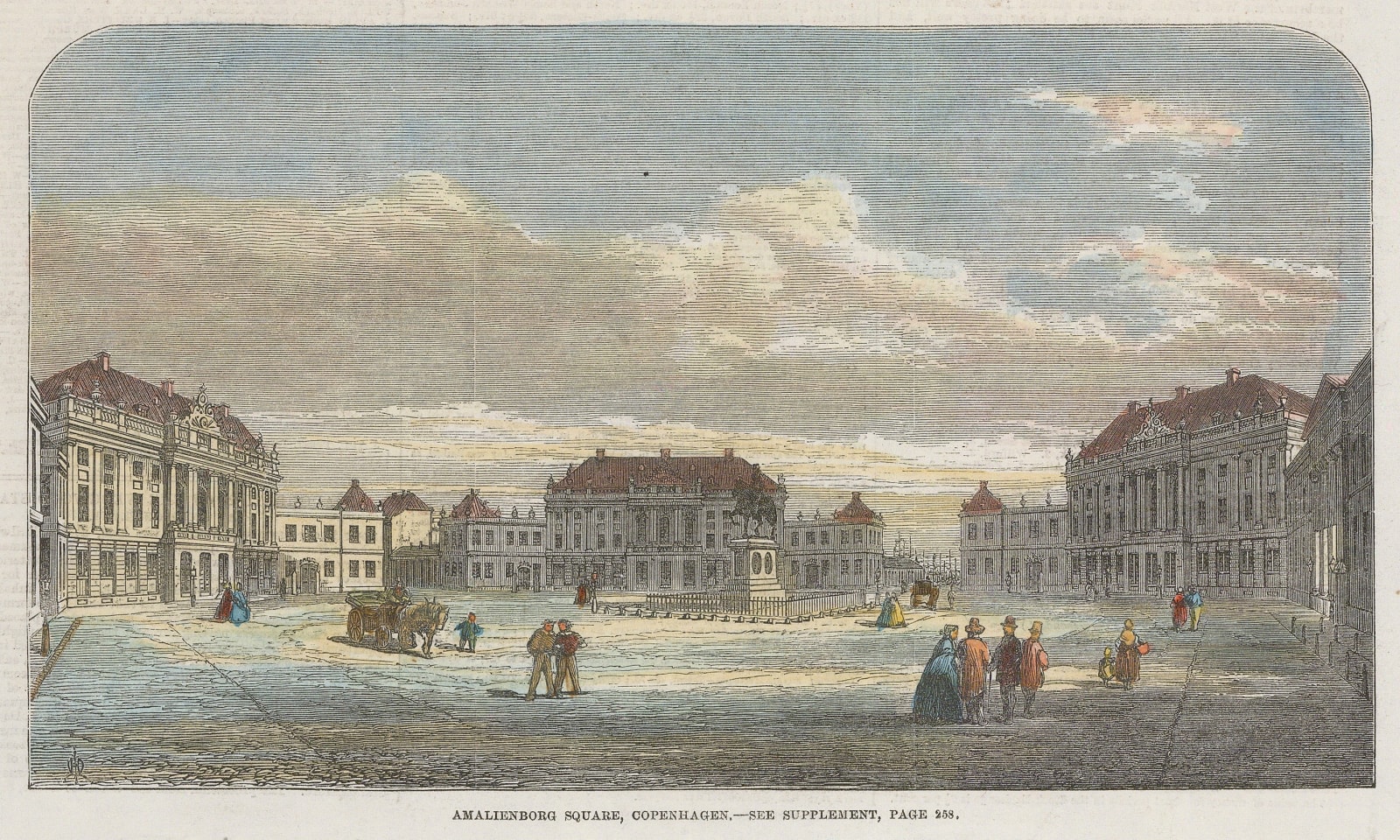 Illustrated London News (ILN), Denmark - Copenhagen, Amalienborg Square, 1863