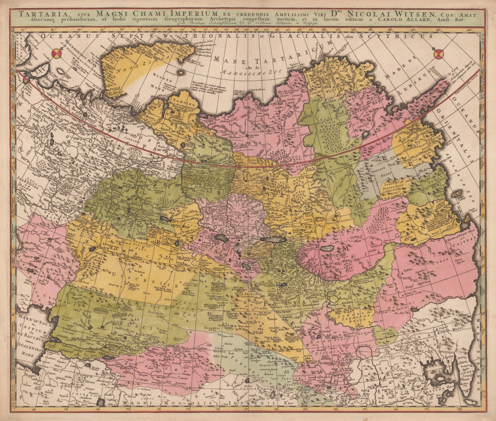 Carolus Allard, Tartary & the Silk Roads, 1699