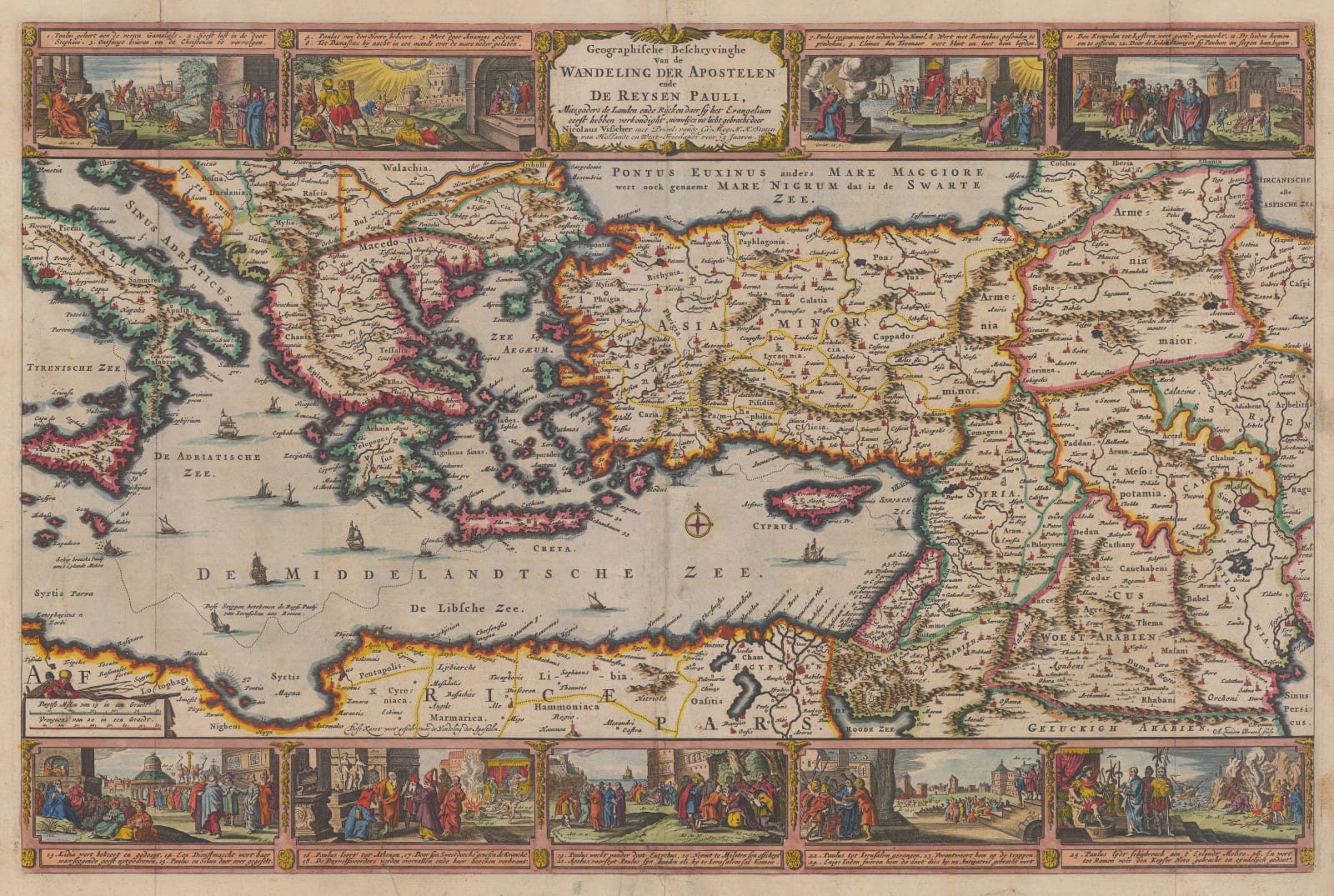 Nicolas Visscher, The Voyages of St. Paul the Apostle, 1702