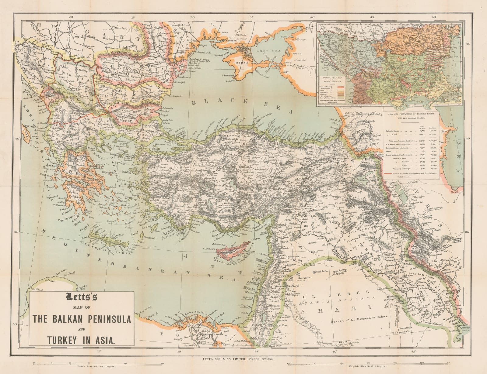 Letts & Son, Turkey & the Balkans, 1878