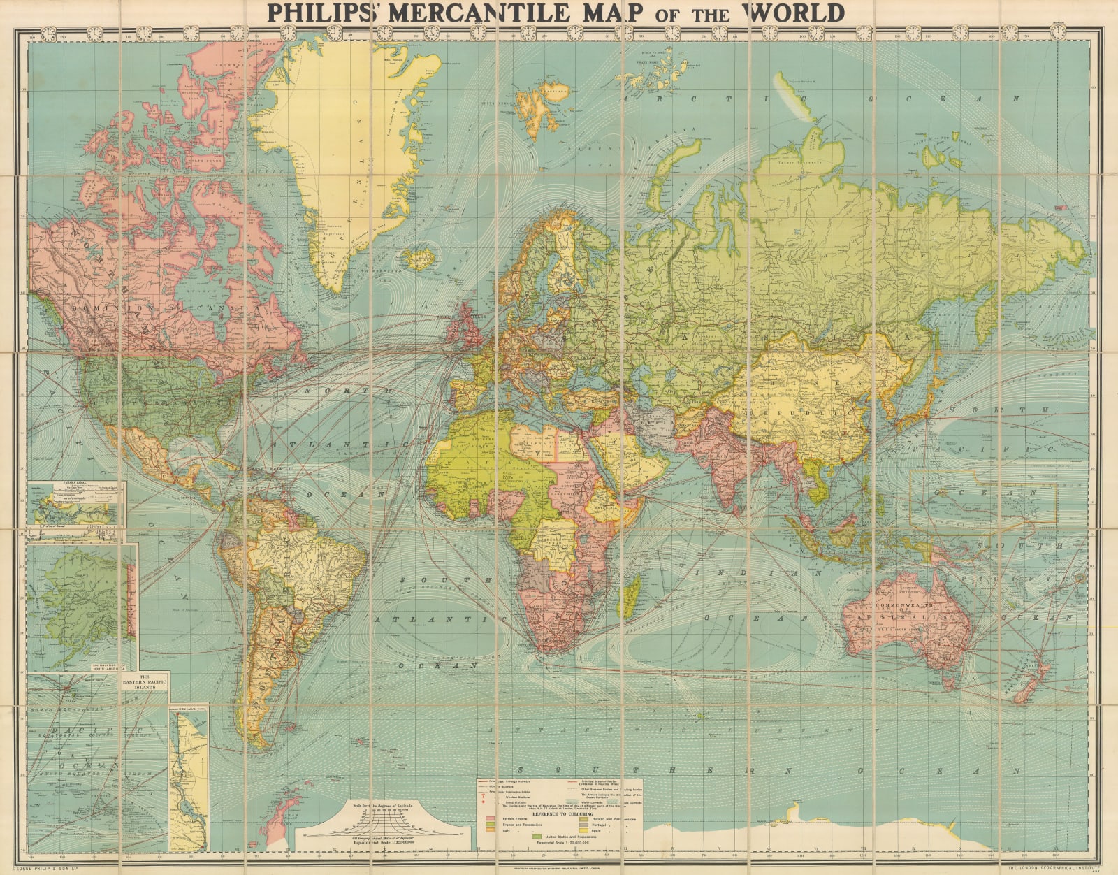 George Philip & Son Ltd., Mercantile Map of the World, 1925 (c.)