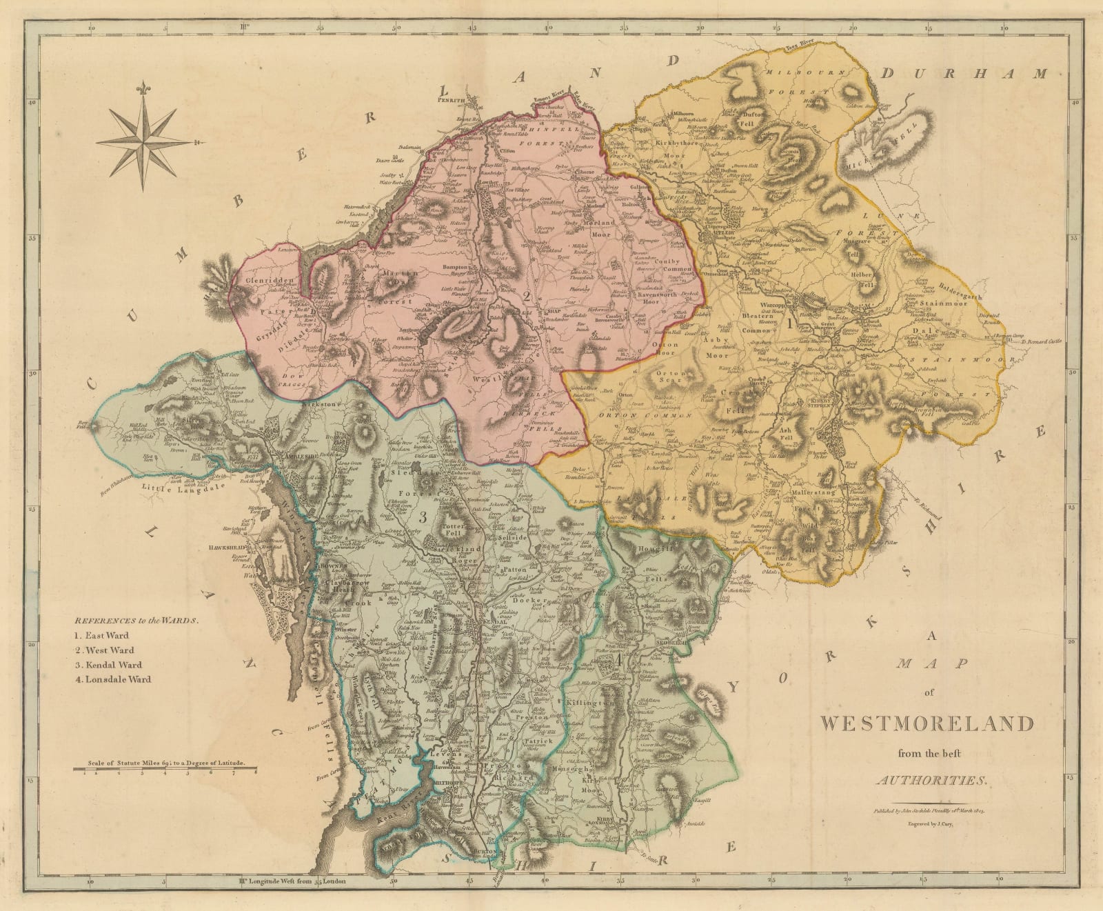 John Cary, Map of Westmoreland from the Best Authorities, 1805