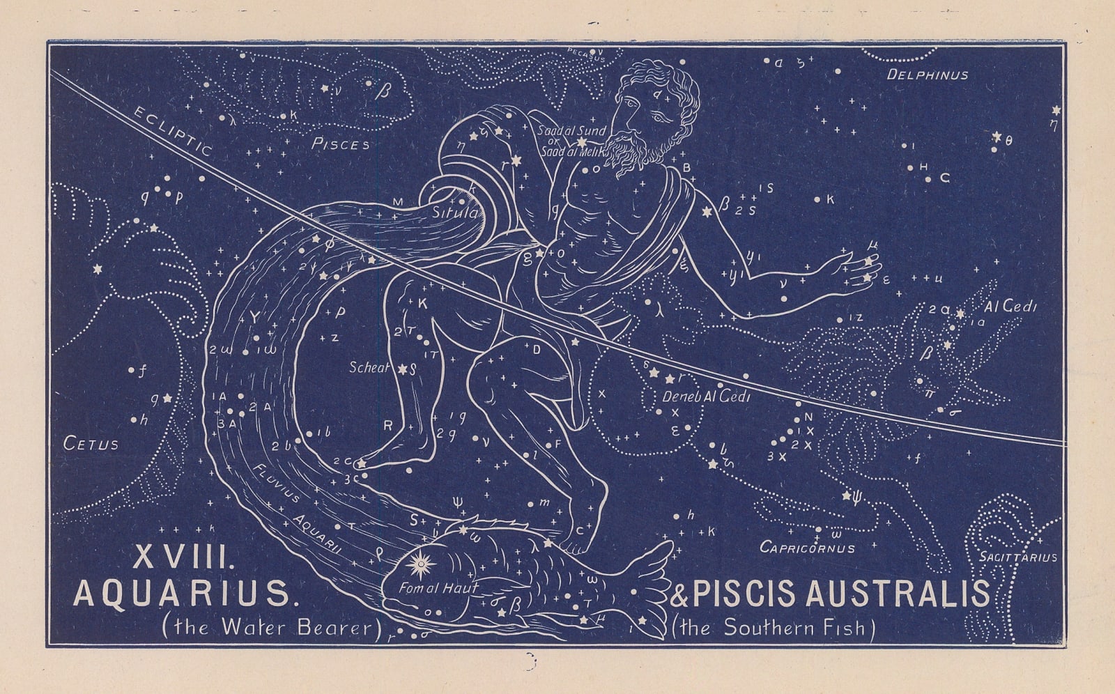 Ethelbert William Bullinger, XVII. Aquarius (The Water Bearer) & Picus Australis (The Southern Fish), 1895