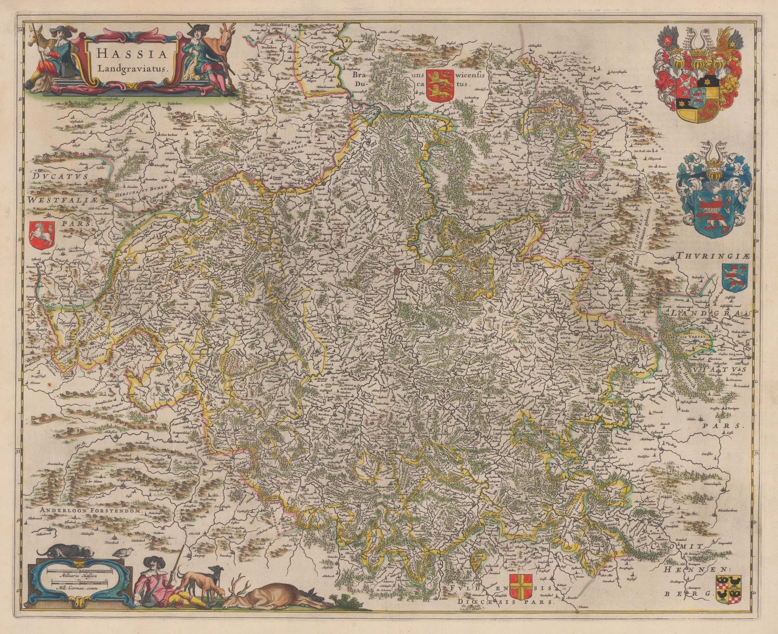 Willem & Jan Blaeu, Landgraviate of Hesse, 1650