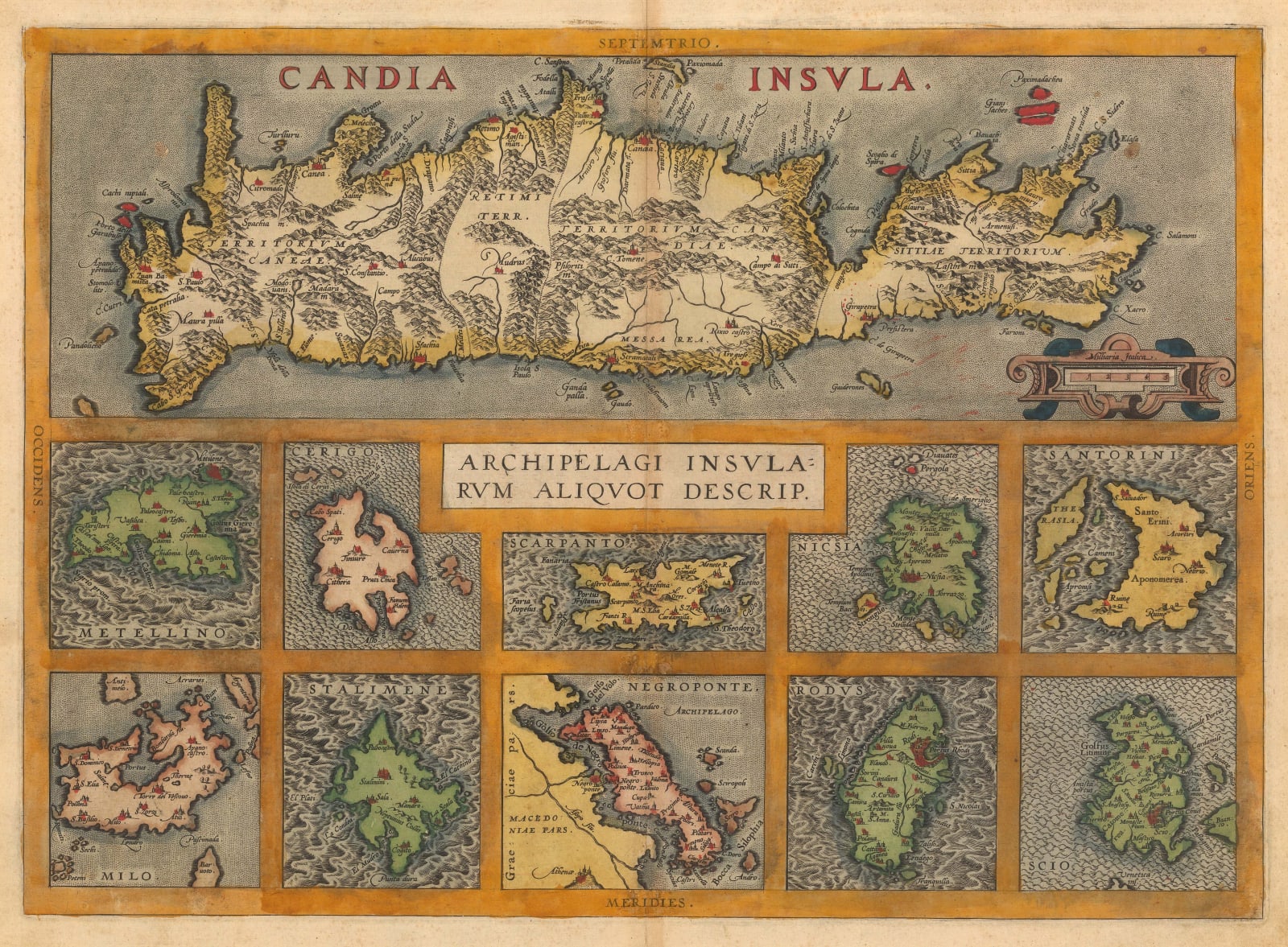Abraham Ortelius, Crete & the Greek Islands, 1592