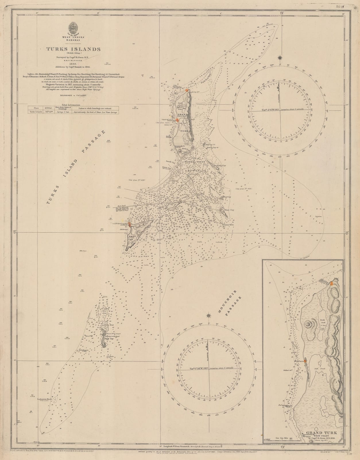 British Admiralty, Turks Islands, 1917