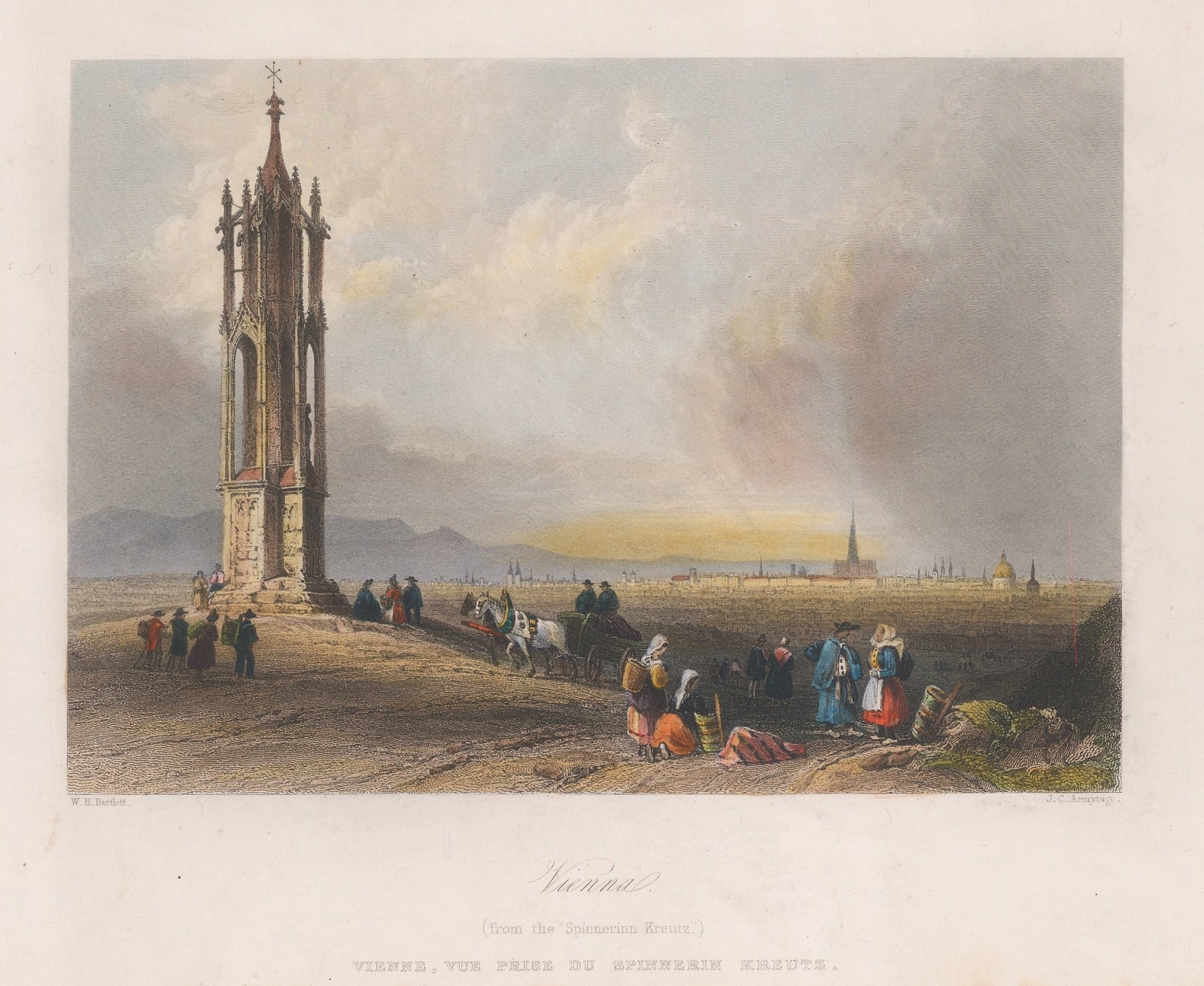 William Bartlett, Austria - Vienna, from Spinnerin am Kreuz, 1845