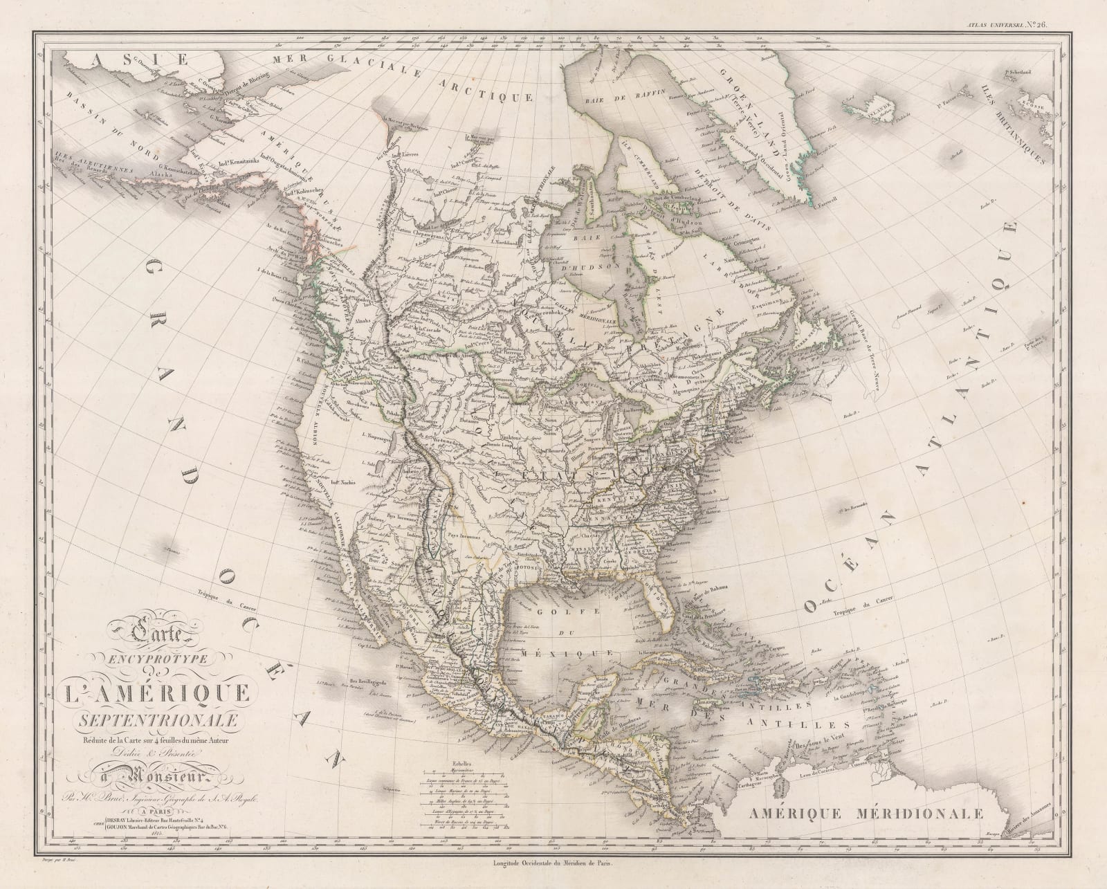 Adrien Brue, North America, 1815