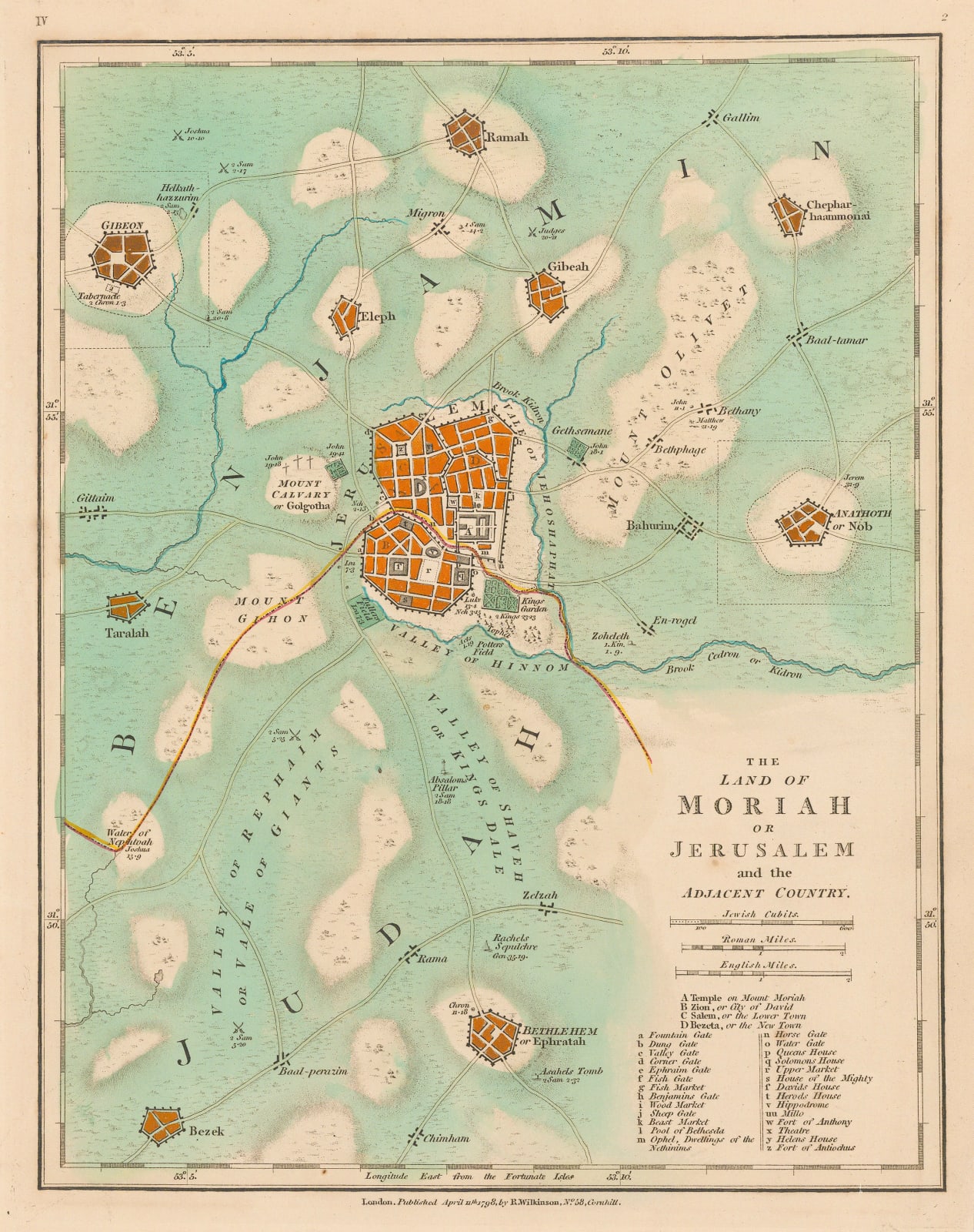 Robert Wilkinson, The Land of Moriah or Jerusalem and the Adjacent Country, 1798
