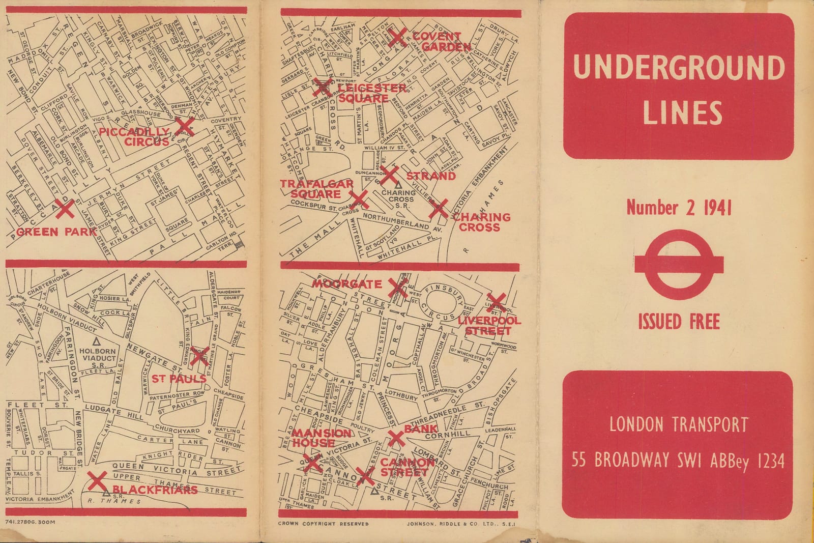 Harry Beck, Beck's First Wartime Map, 1941