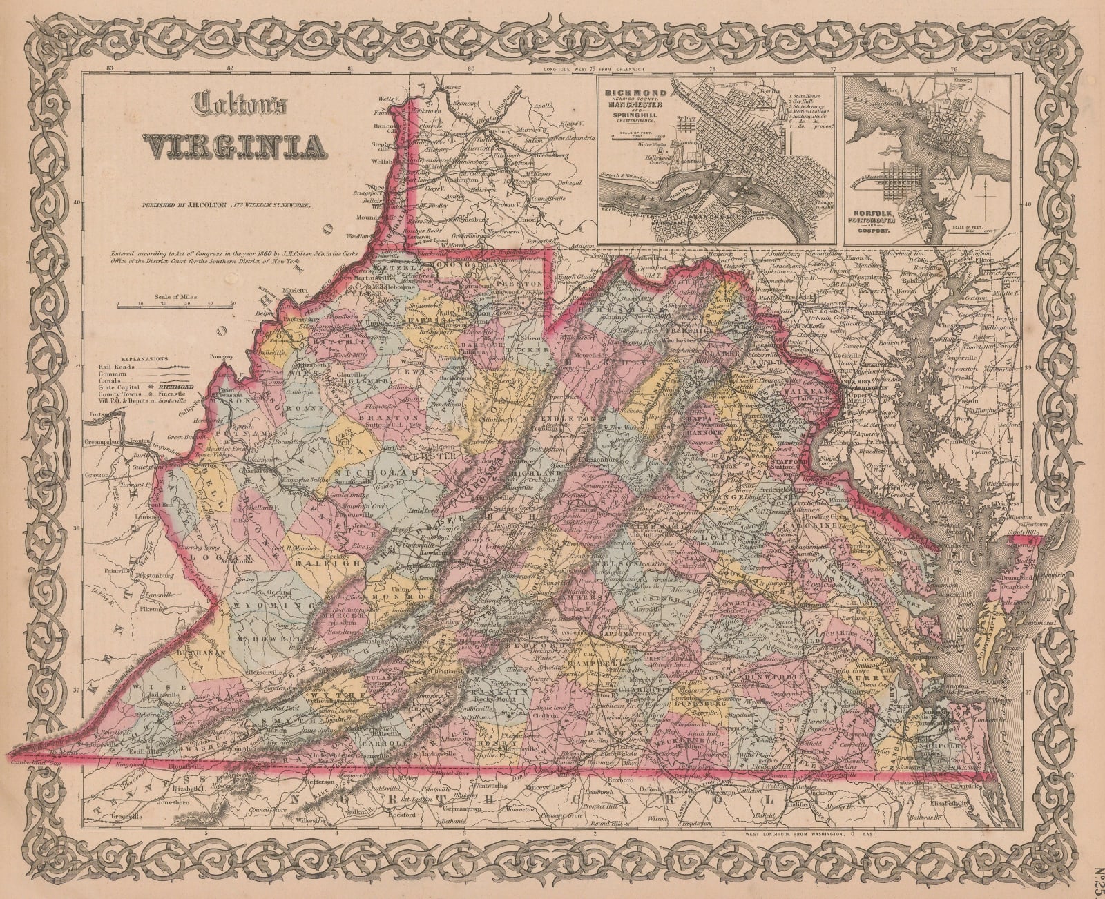 Joseph Hutchins Colton, Virginia, 1862