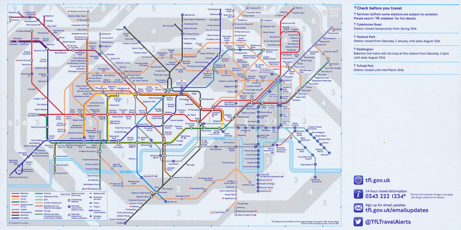 London Underground, London Underground Map, 2016