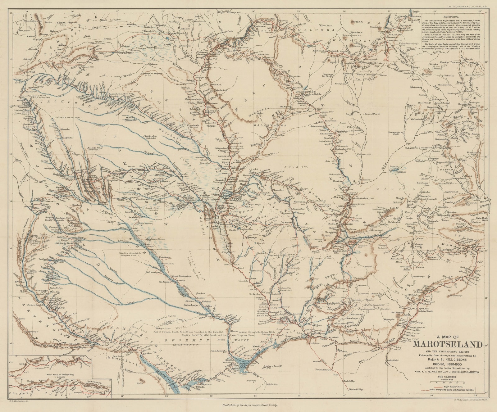 Royal Geographical Society (RGS), A Map of Marotseland, 1901