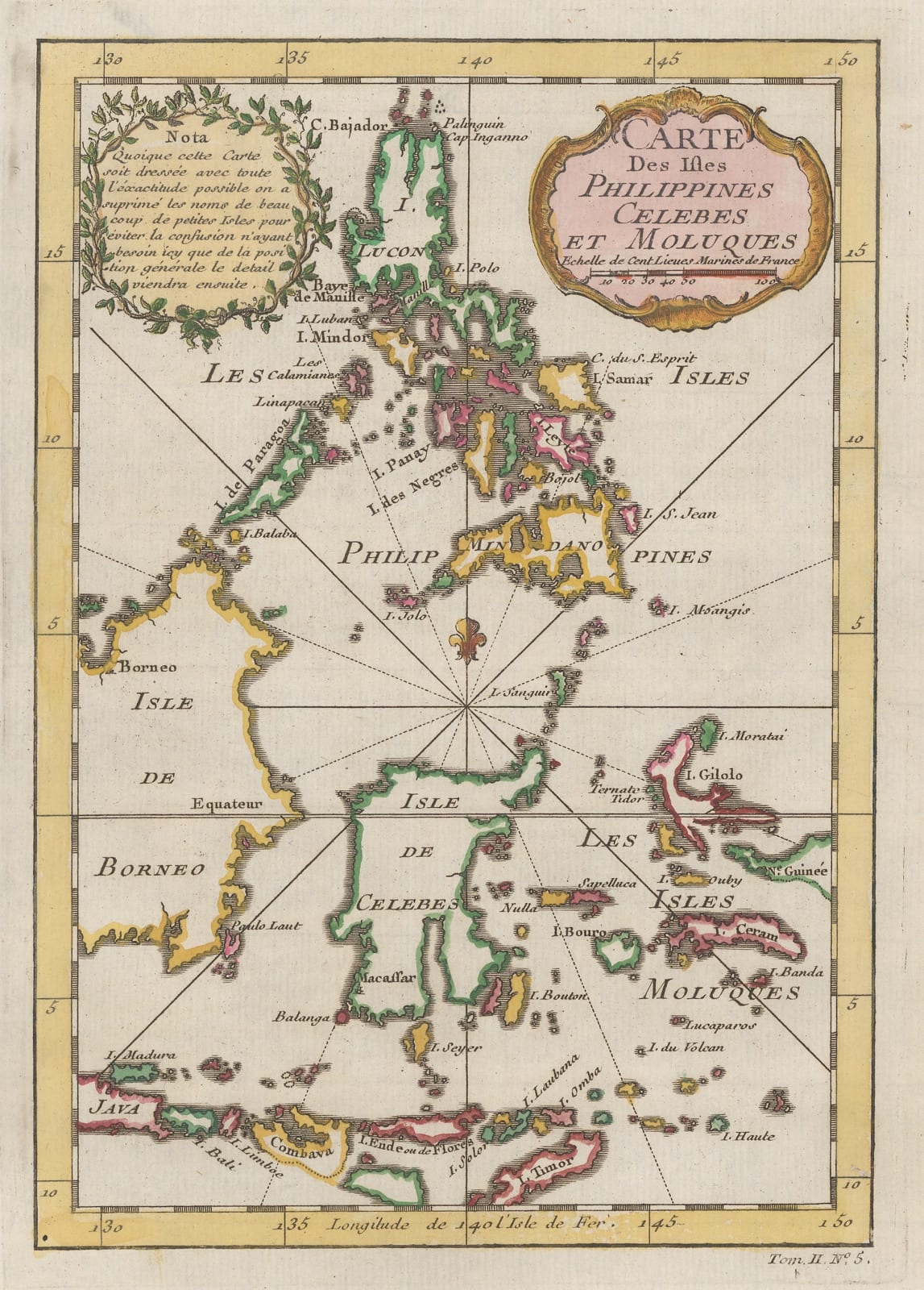 Jacques-Nicolas Bellin, Chart of the Philippines and Spice Islands, 1749 c.