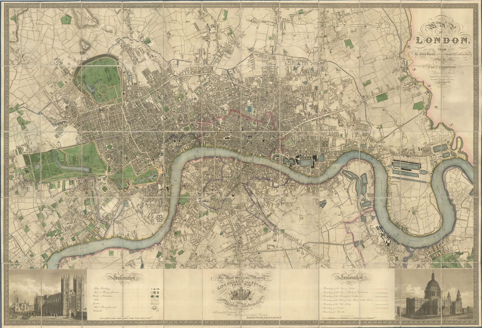 Christopher & John Greenwood, The Grandest Map of Georgian London, 1827