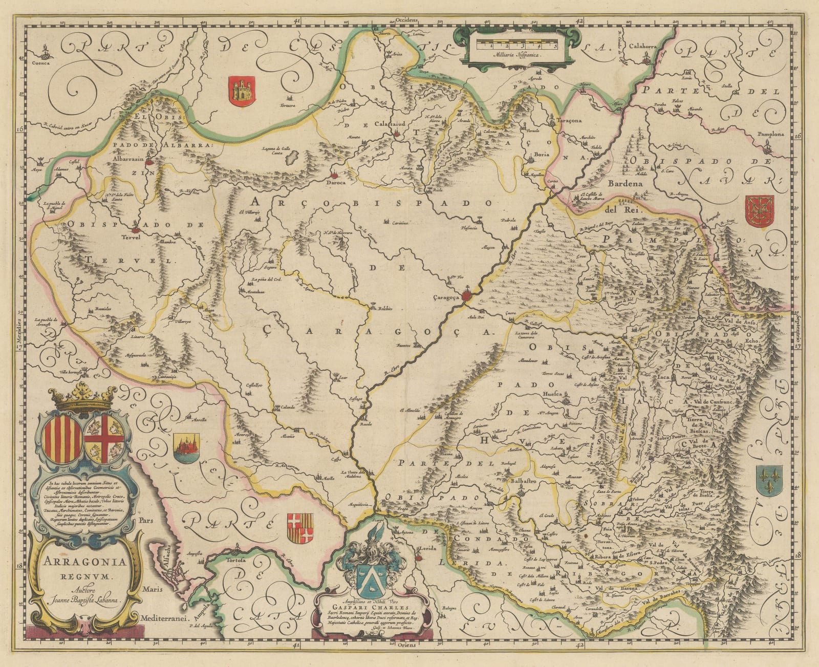 Willem & Jan Blaeu, Kingdom of Aragon, 1640 c.