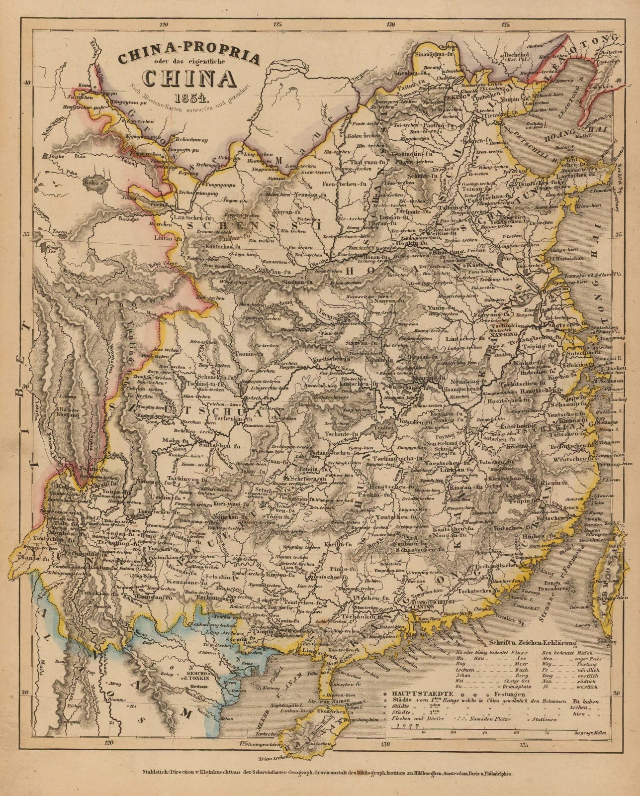 Joseph Meyer, German map of China, 1849