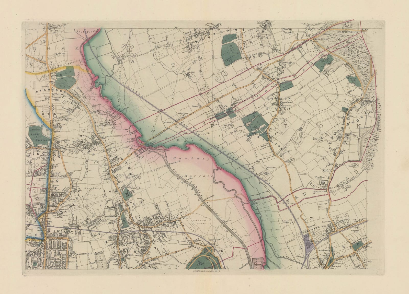 James Wyld, Hackney, Clapton, Leyton, Homerton, Dalston & Stratford, 1849
