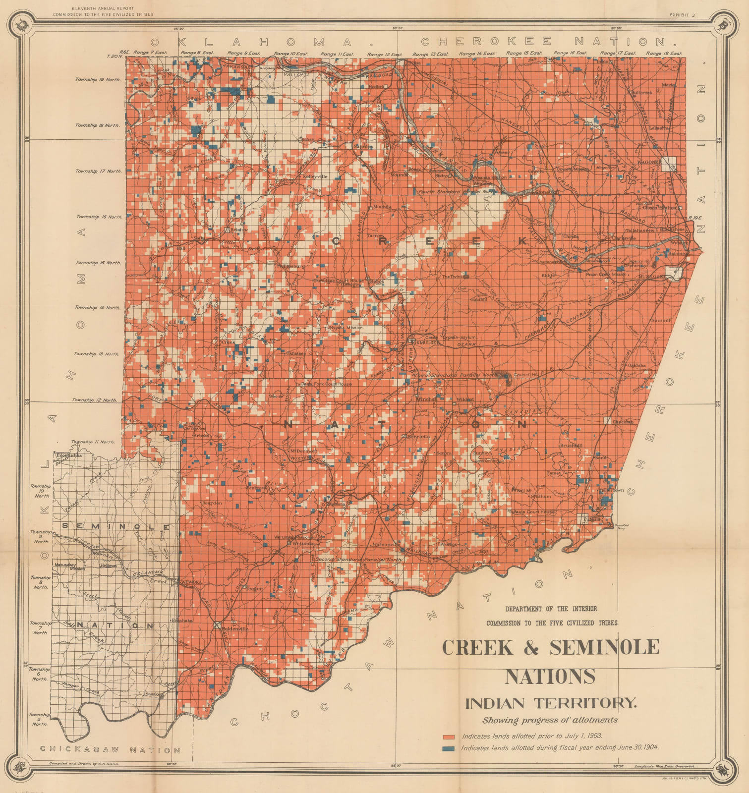 Dawes Commission, Creek & Seminole Nations, Indian Territory, 1904
