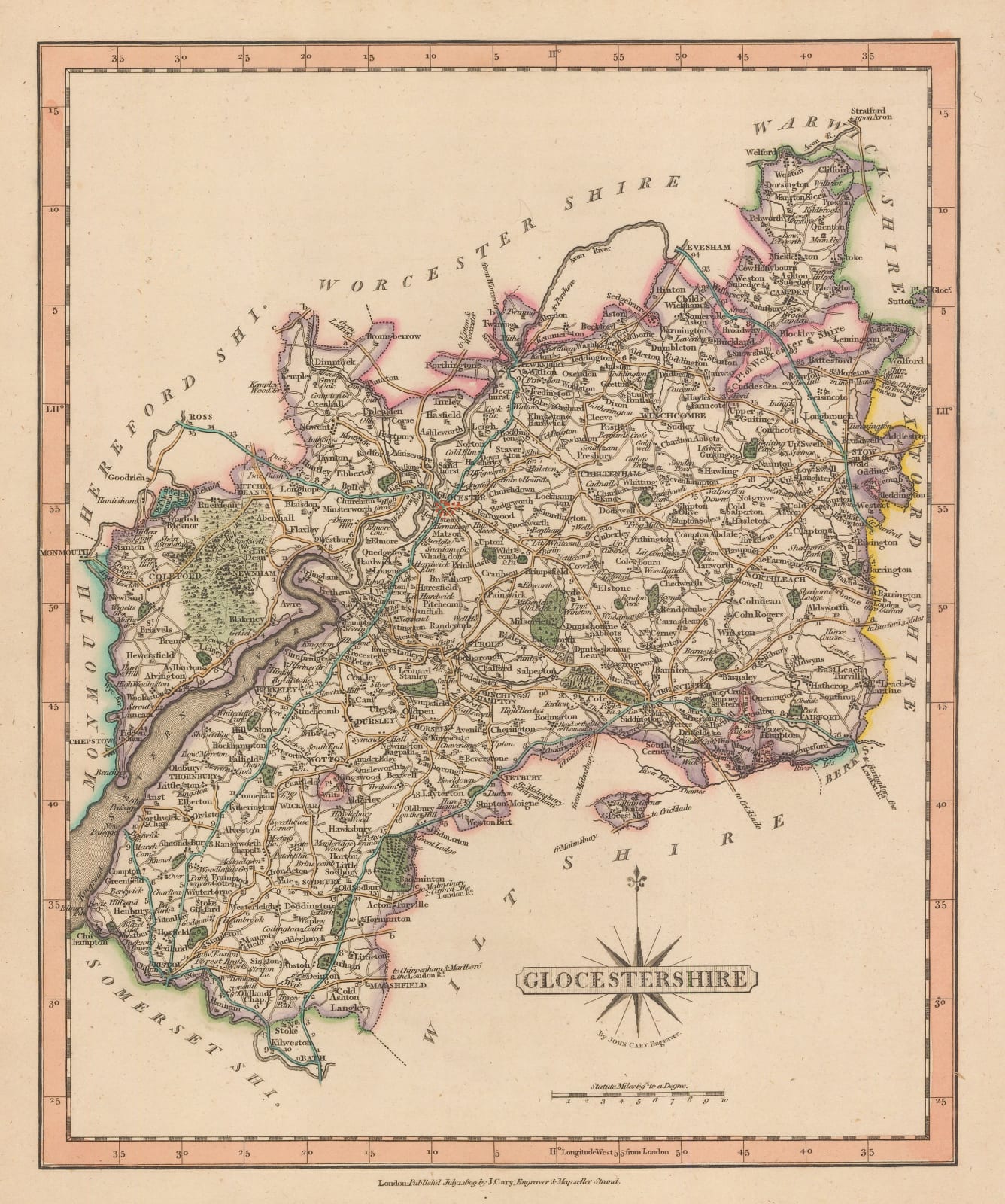 John Cary, Glocestershire, 1809