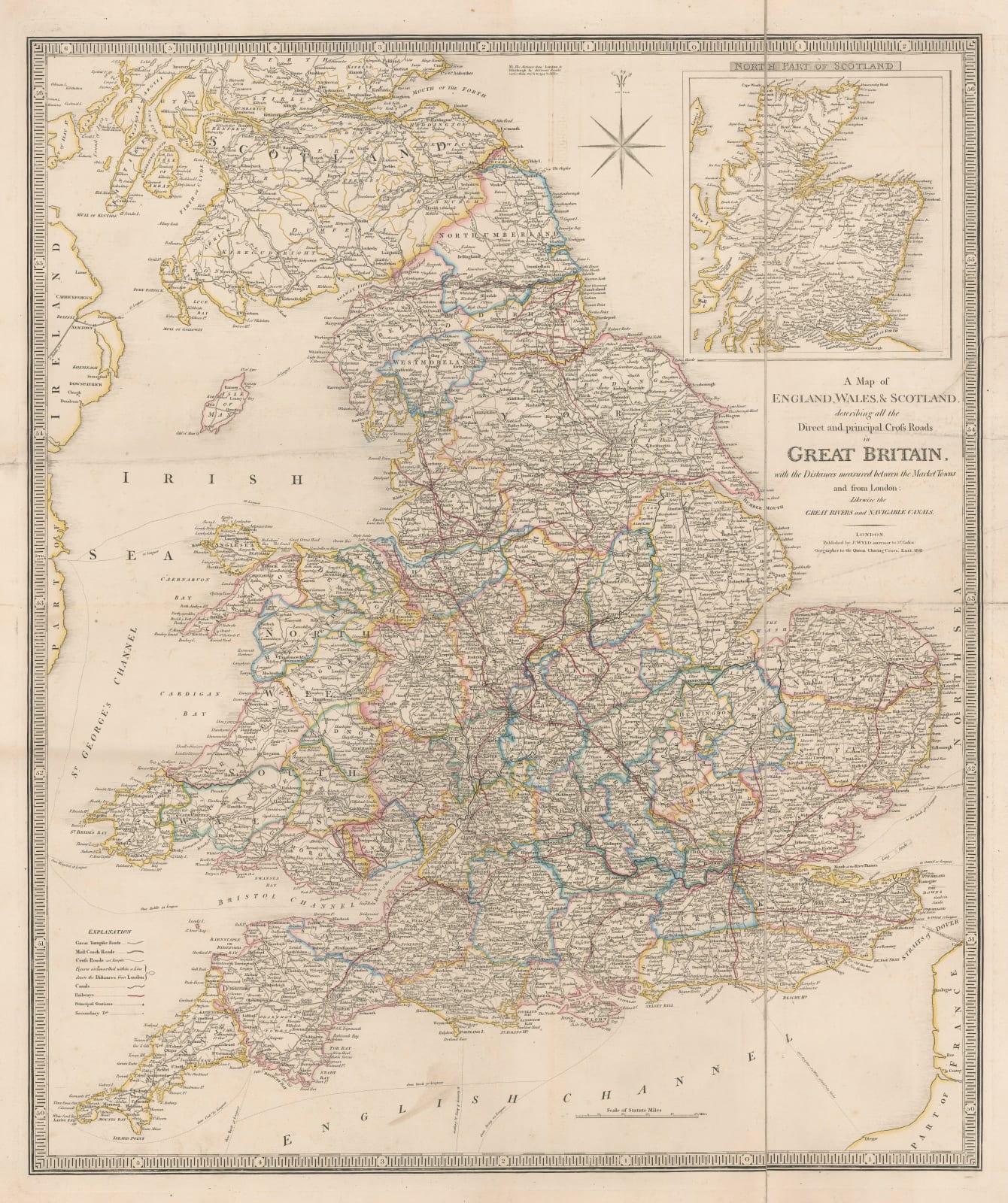 James Wyld, A Map of England, Wales & Scotland, 1845 c.