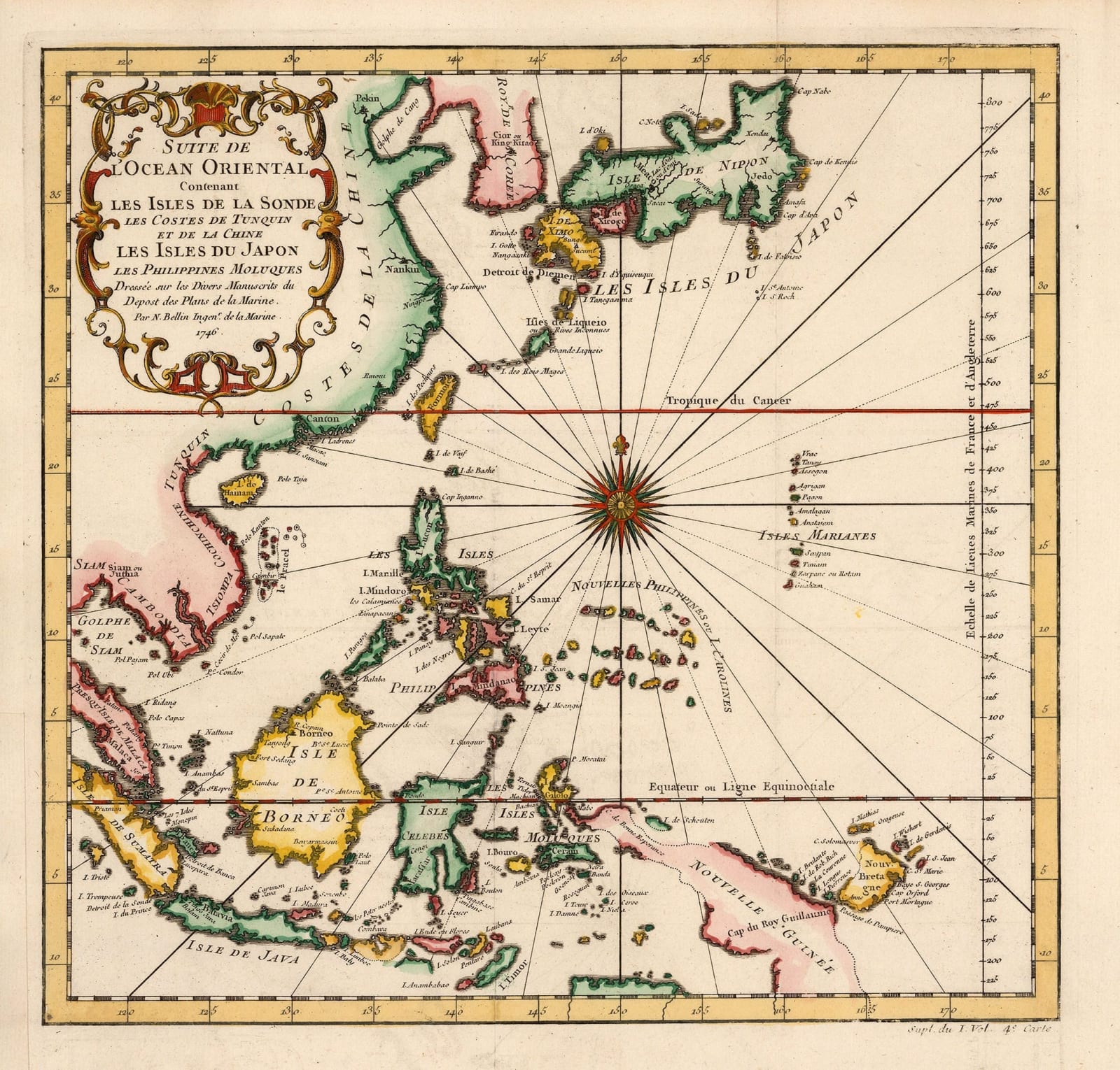 Jacques-Nicolas Bellin, China, Japan, Philippines & Southeast Asia, 1746