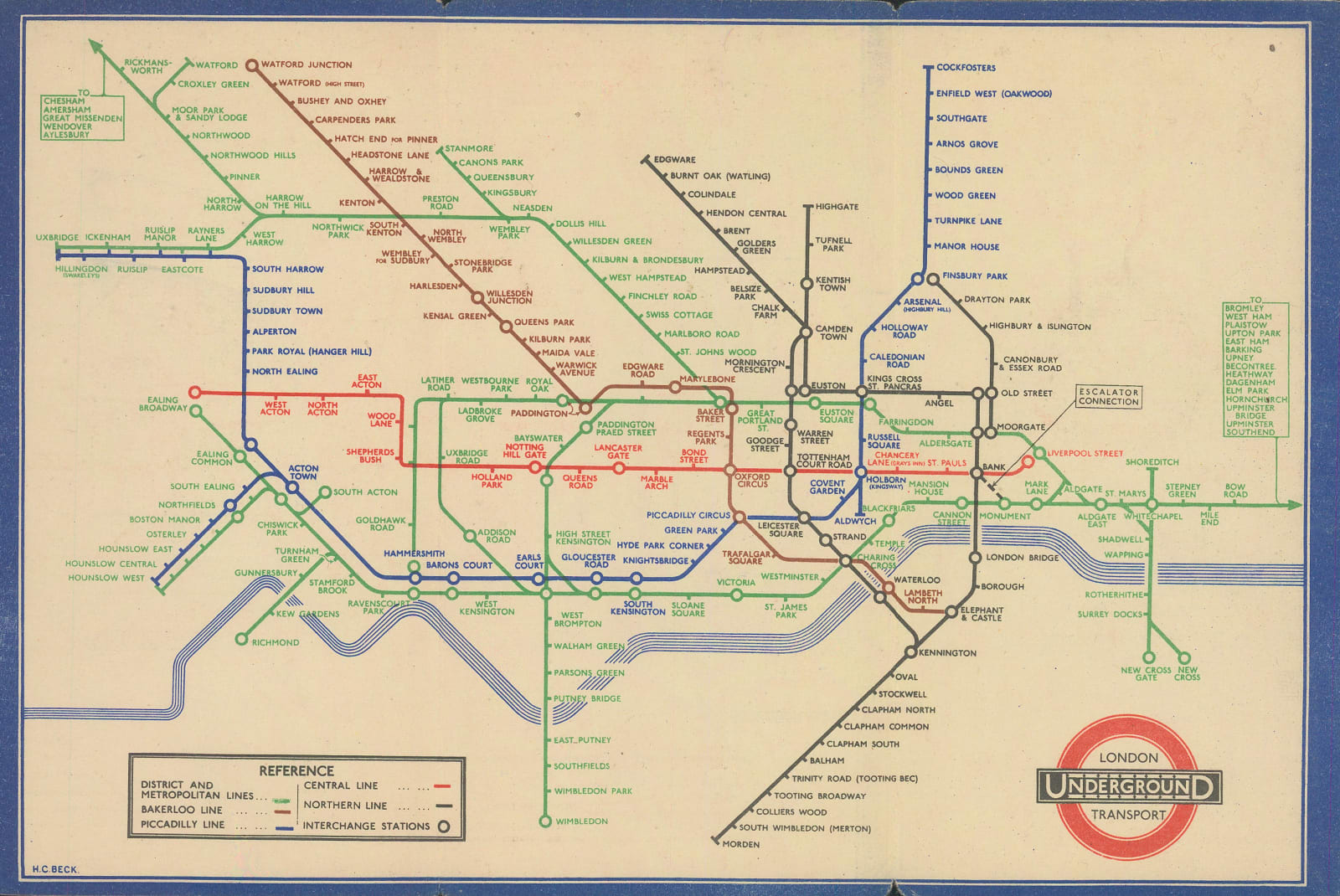 Harry Beck, London Underground Map, 1938