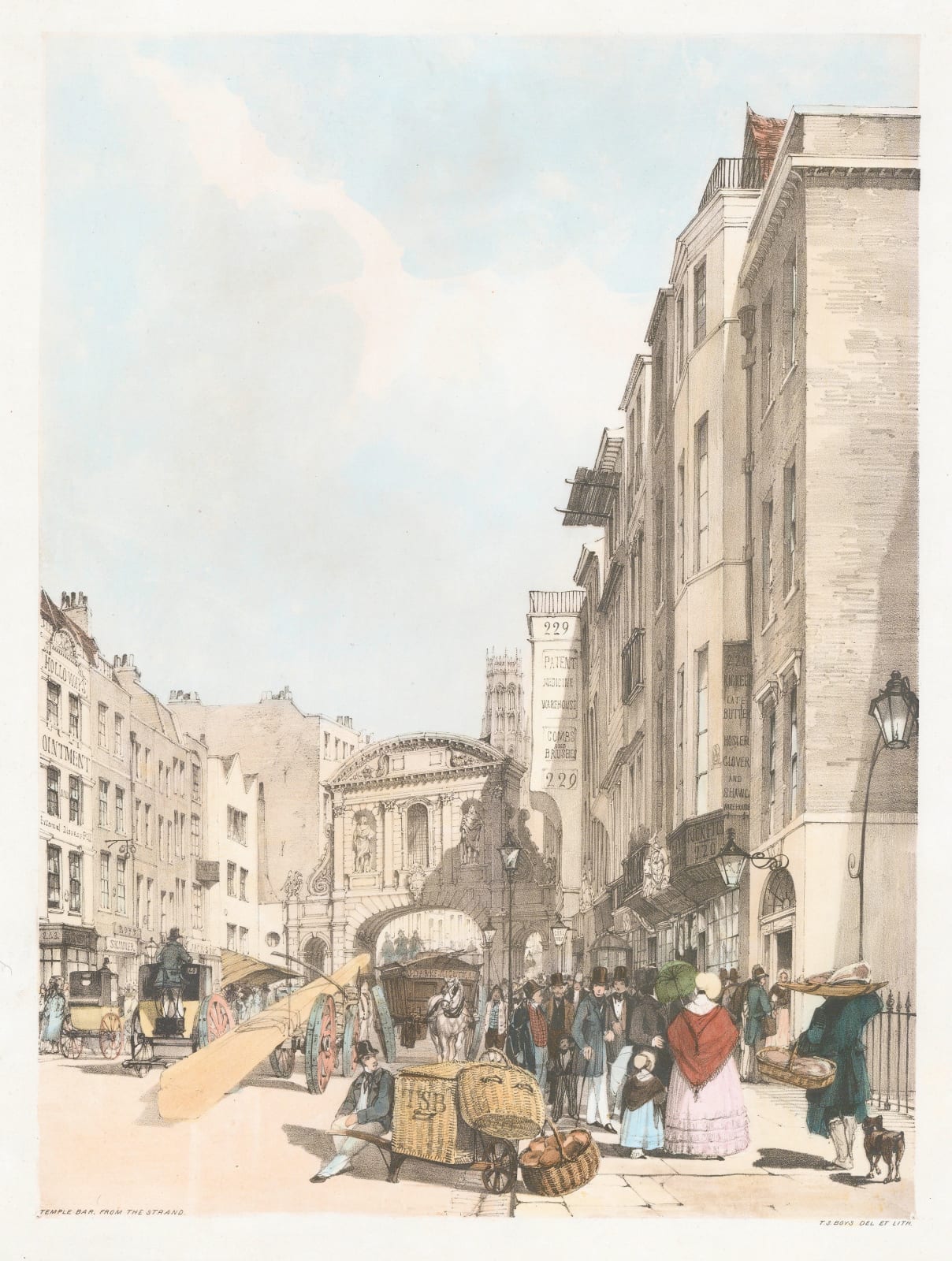 Thomas Shotter Boys, London - Temple Bar from The Strand, 1842